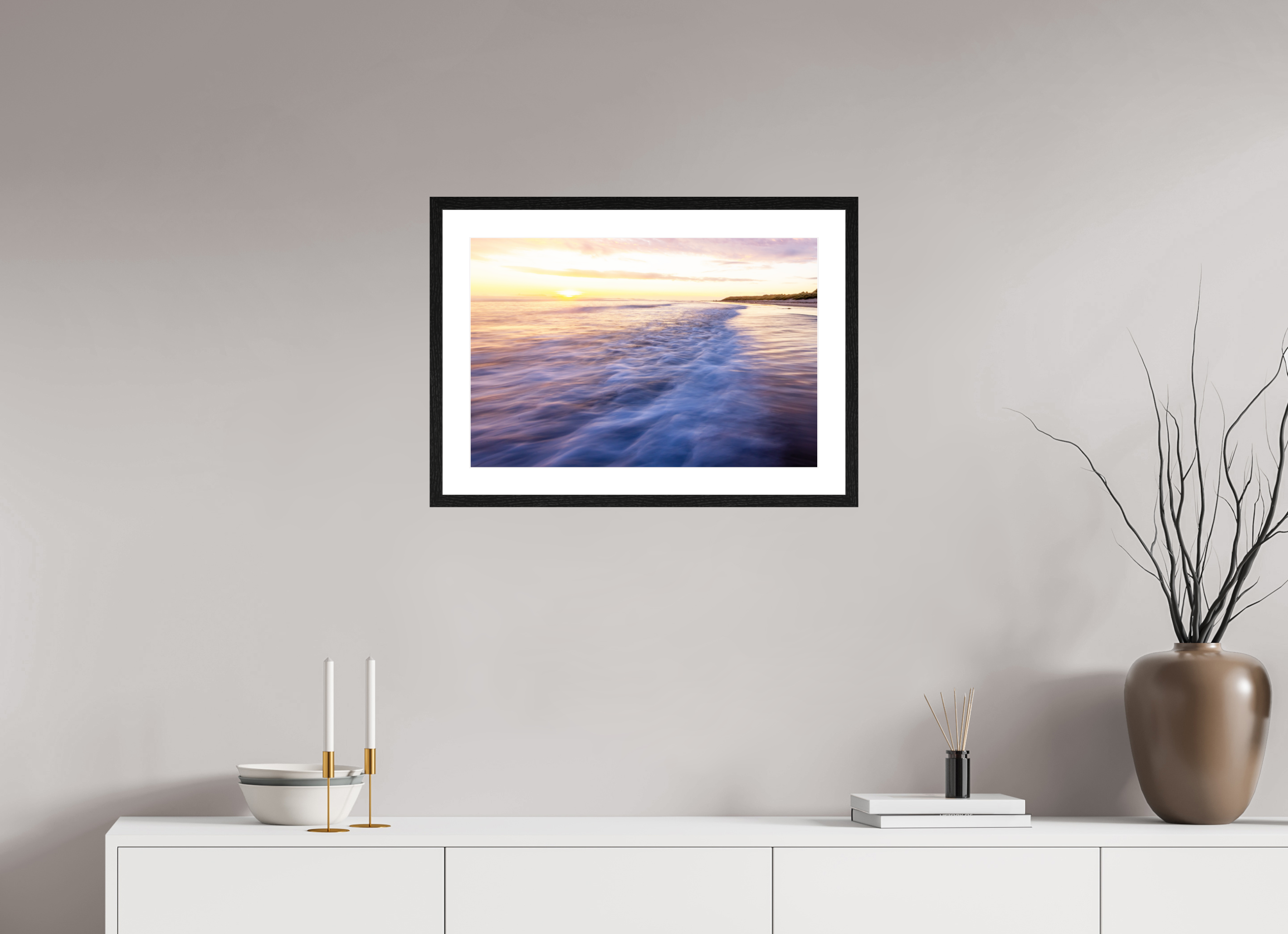 60 x 40 cm, Black Frames Waves