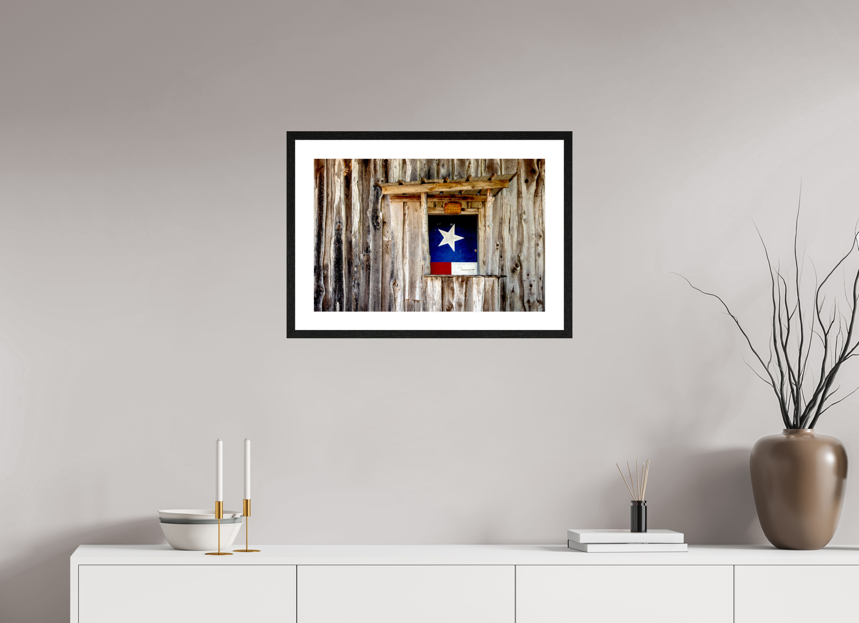 60 x 40 cm, Black Frames Texas Bar