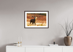 60 x 40 cm, Brown Frame deer