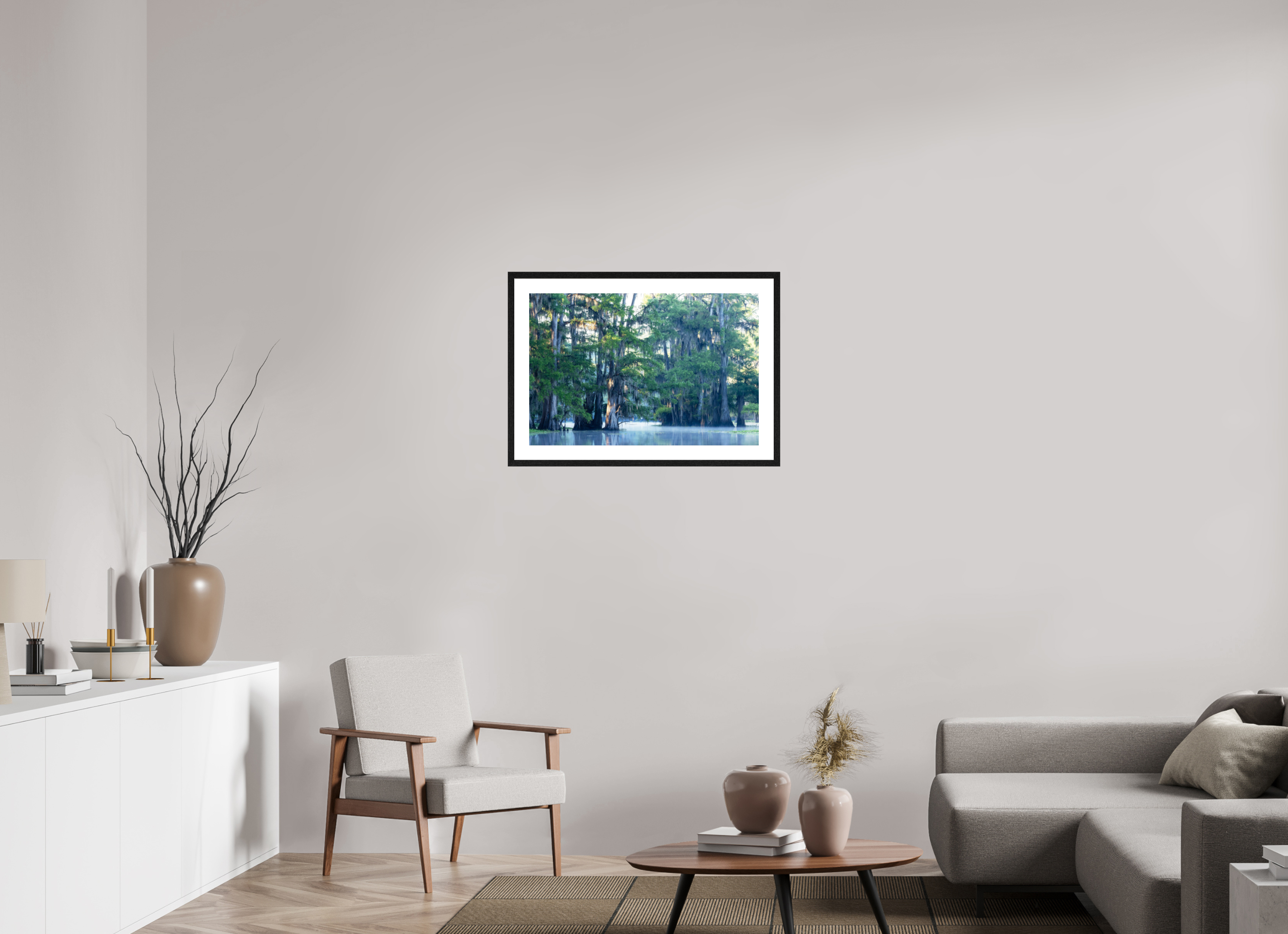 75 x 50 cm, Black Frames The Mystery of Caddo Lake Fine Art