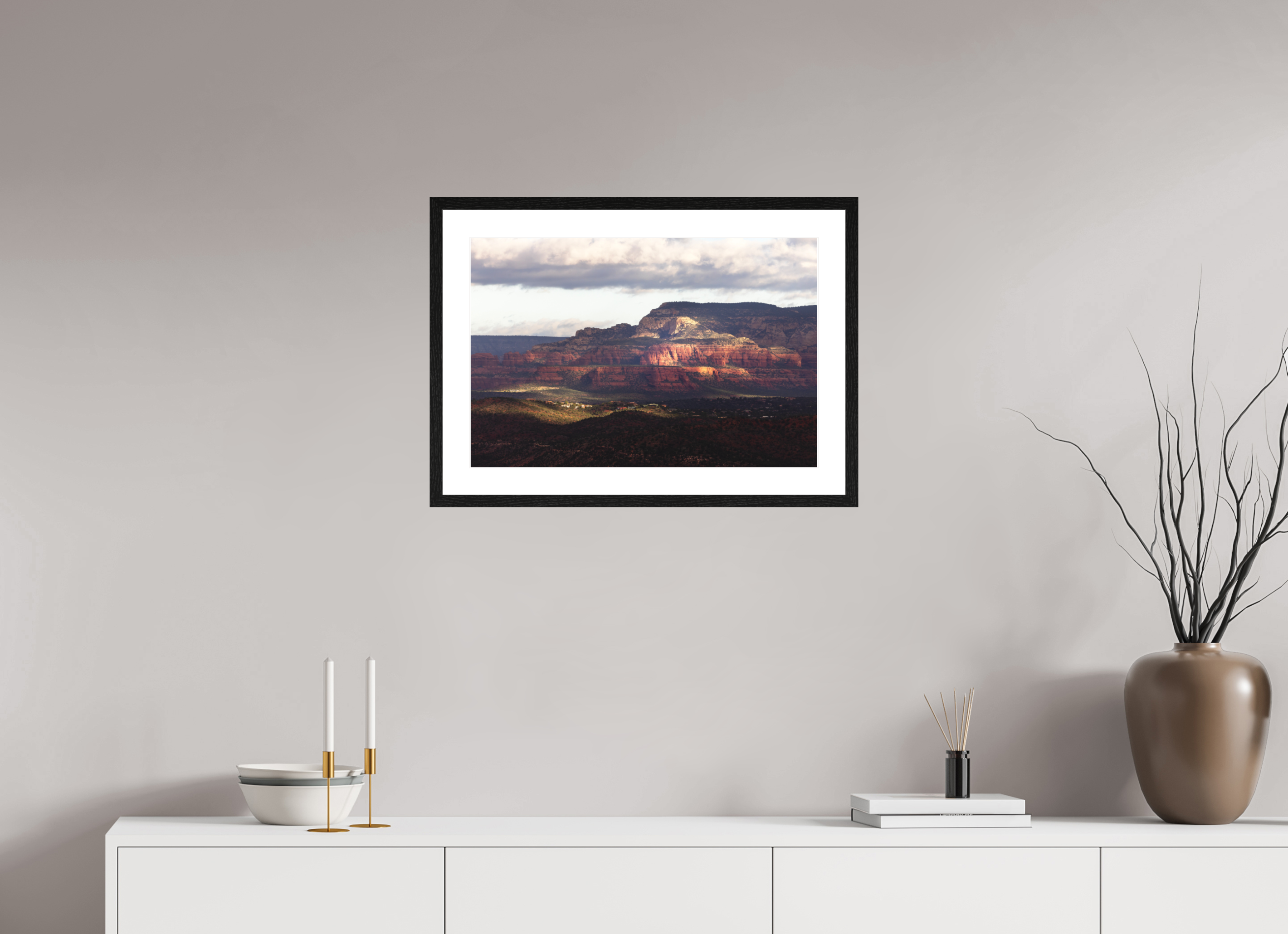 60 x 40 cm, Black Frame Painting Sedona