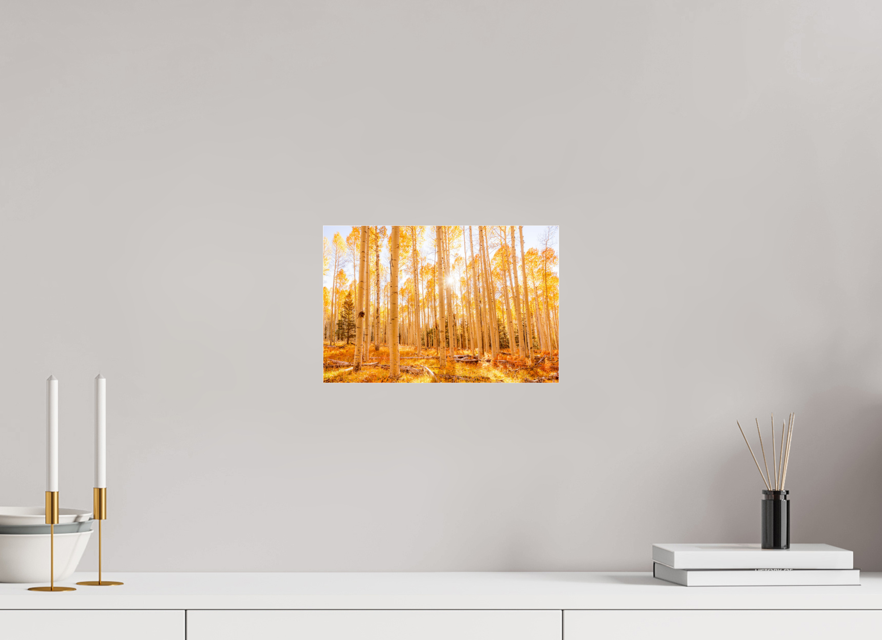 30 x 20 cm, Photo Print Under Acrylic Glass Golden Aspens
