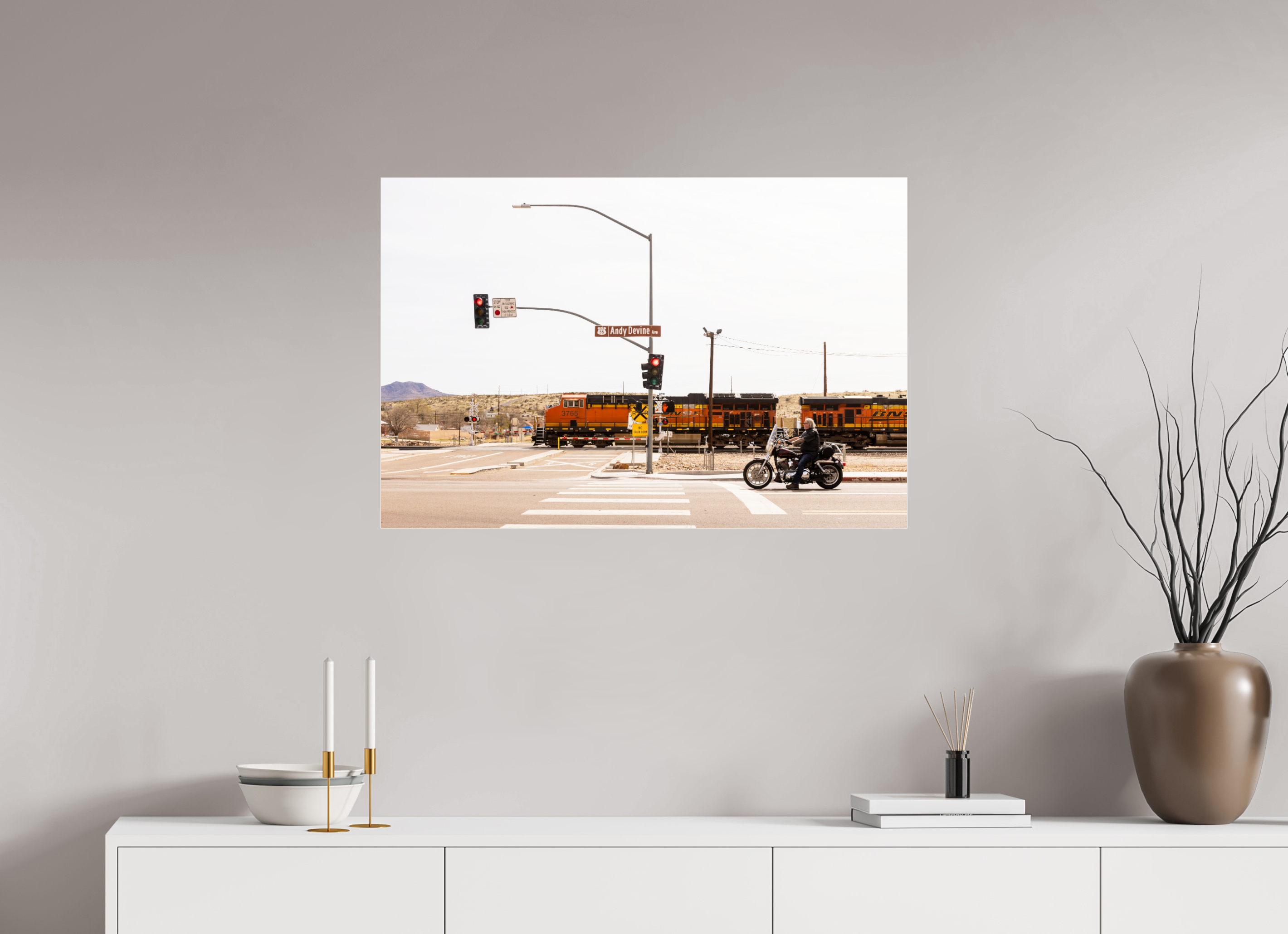 90 x 60 cm, Photo Print Under Acrylic Glass Route 66