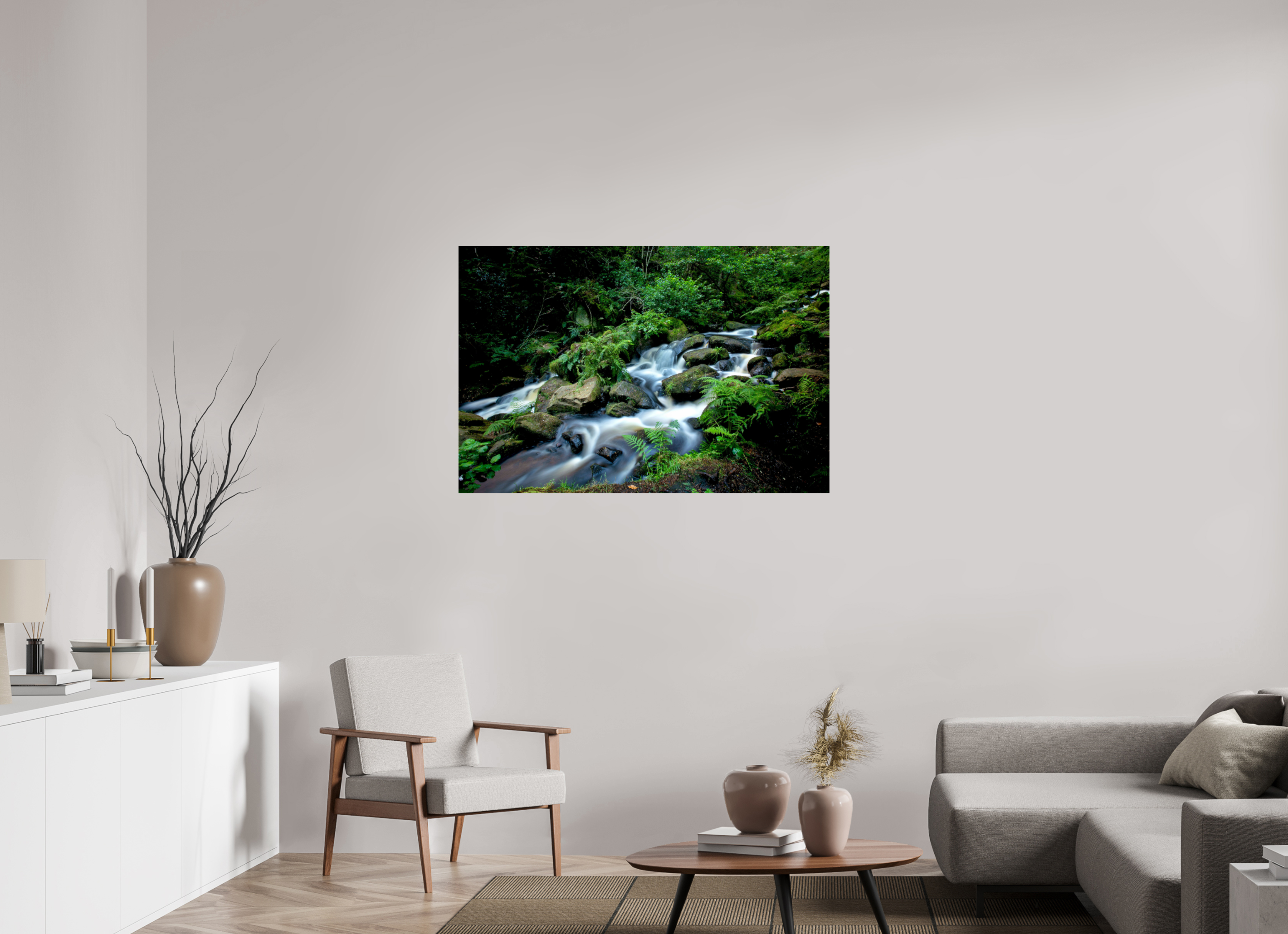 120 x 80 cm, Photo Print Under Acrylic Glass Rivelin Valley Water Fall