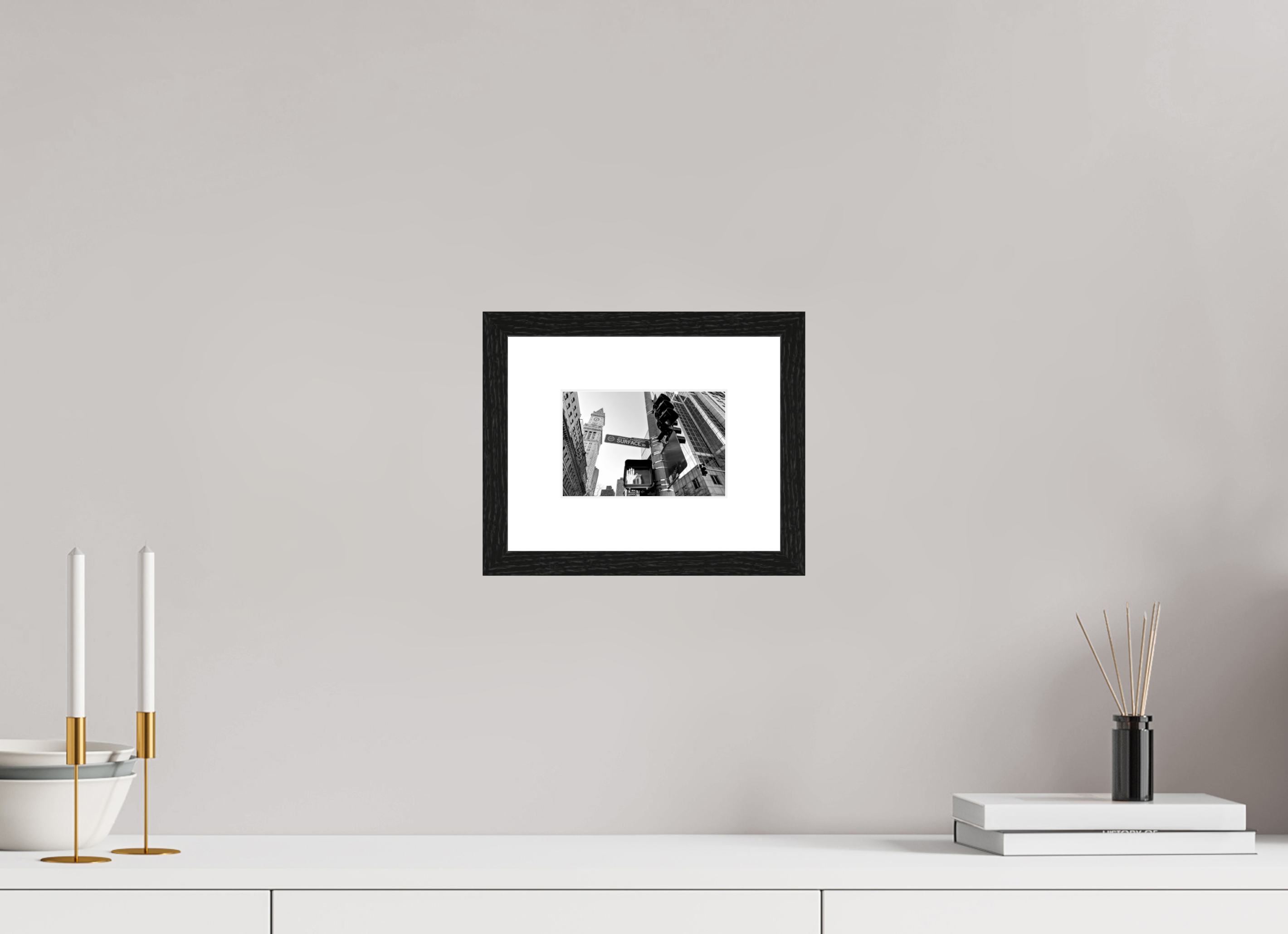 15 x 10 cm, Hamburg 40 mm Black Frame with Black and White Paper Boston