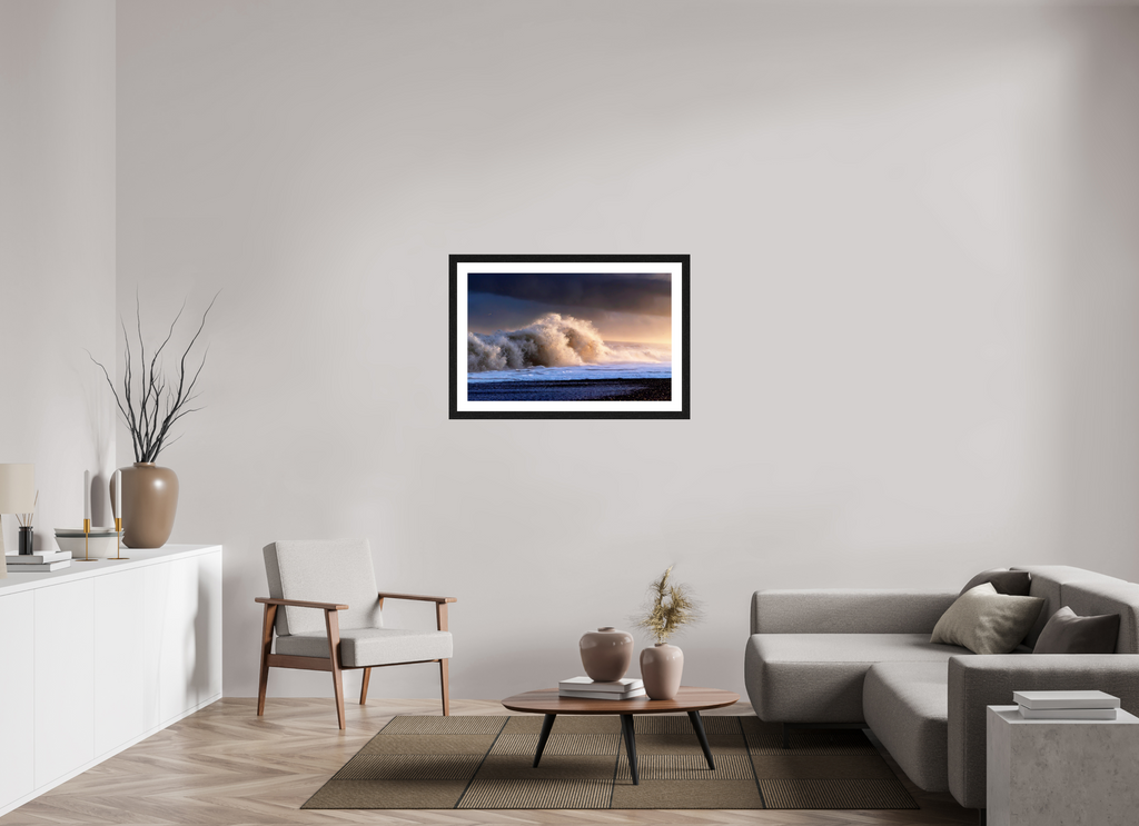 95 x 60 cm, Hamburg 40 mm frame Morning waves