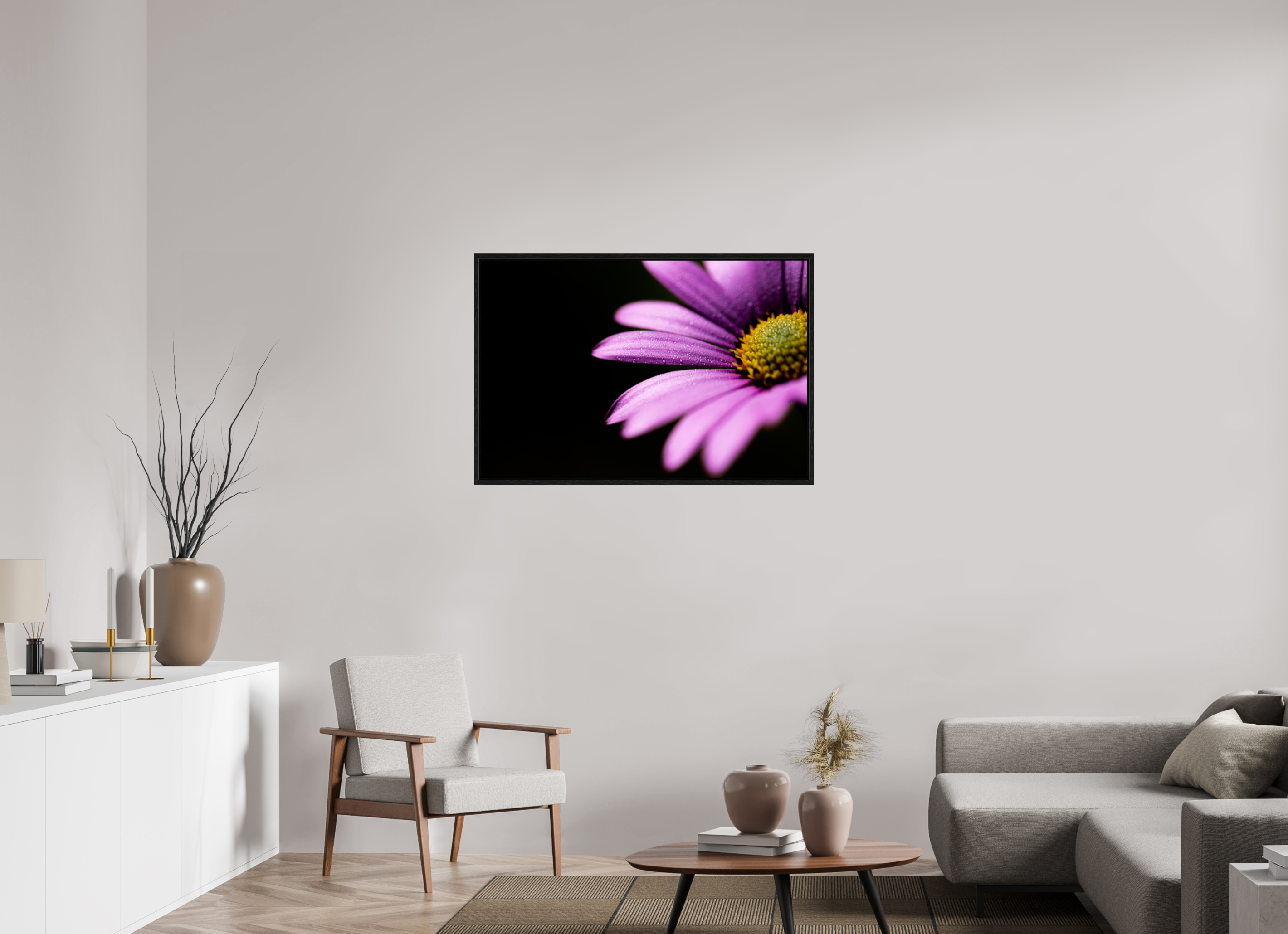 105 x 70 cm, Floater Frame Pink Petals