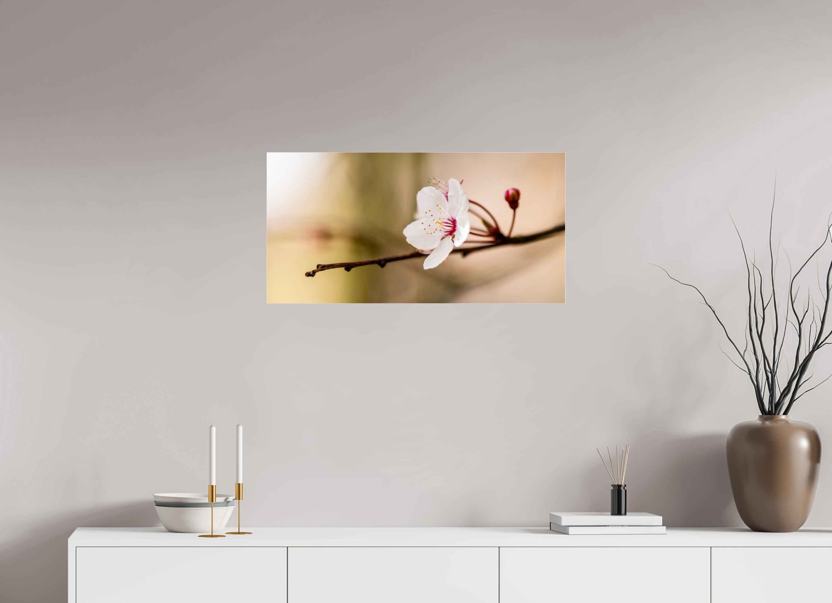 79 x 40 cm, Photo Print Under Acrylic Glass Cherry Blossom
