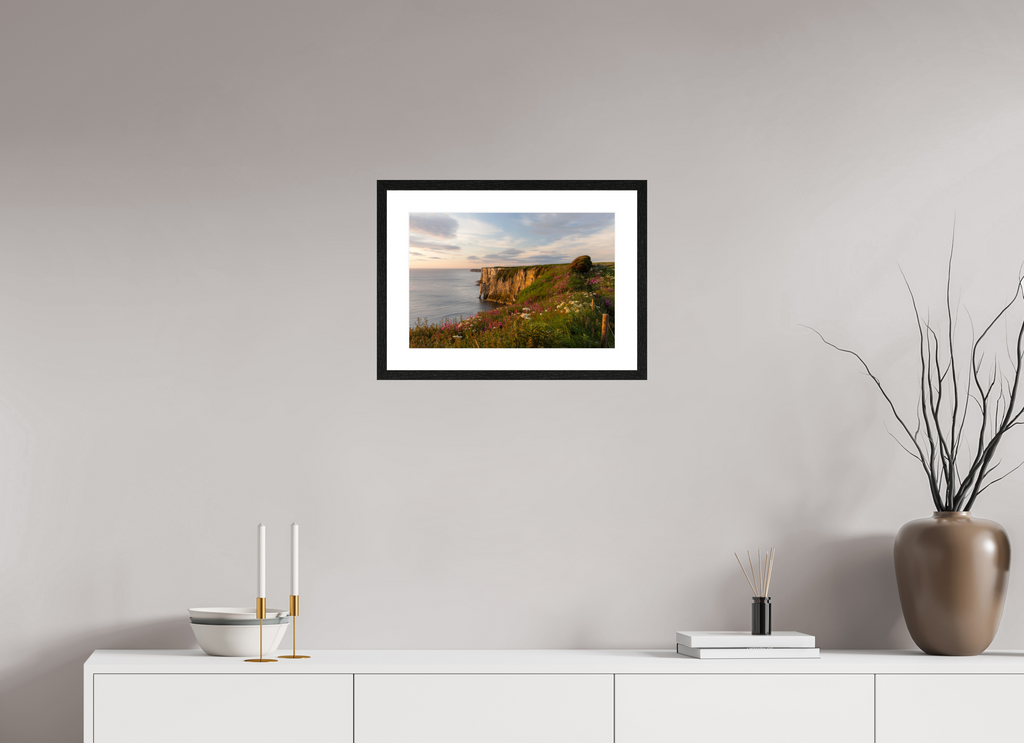 45 x 30 cm, Black Frames Bempton Cliffs