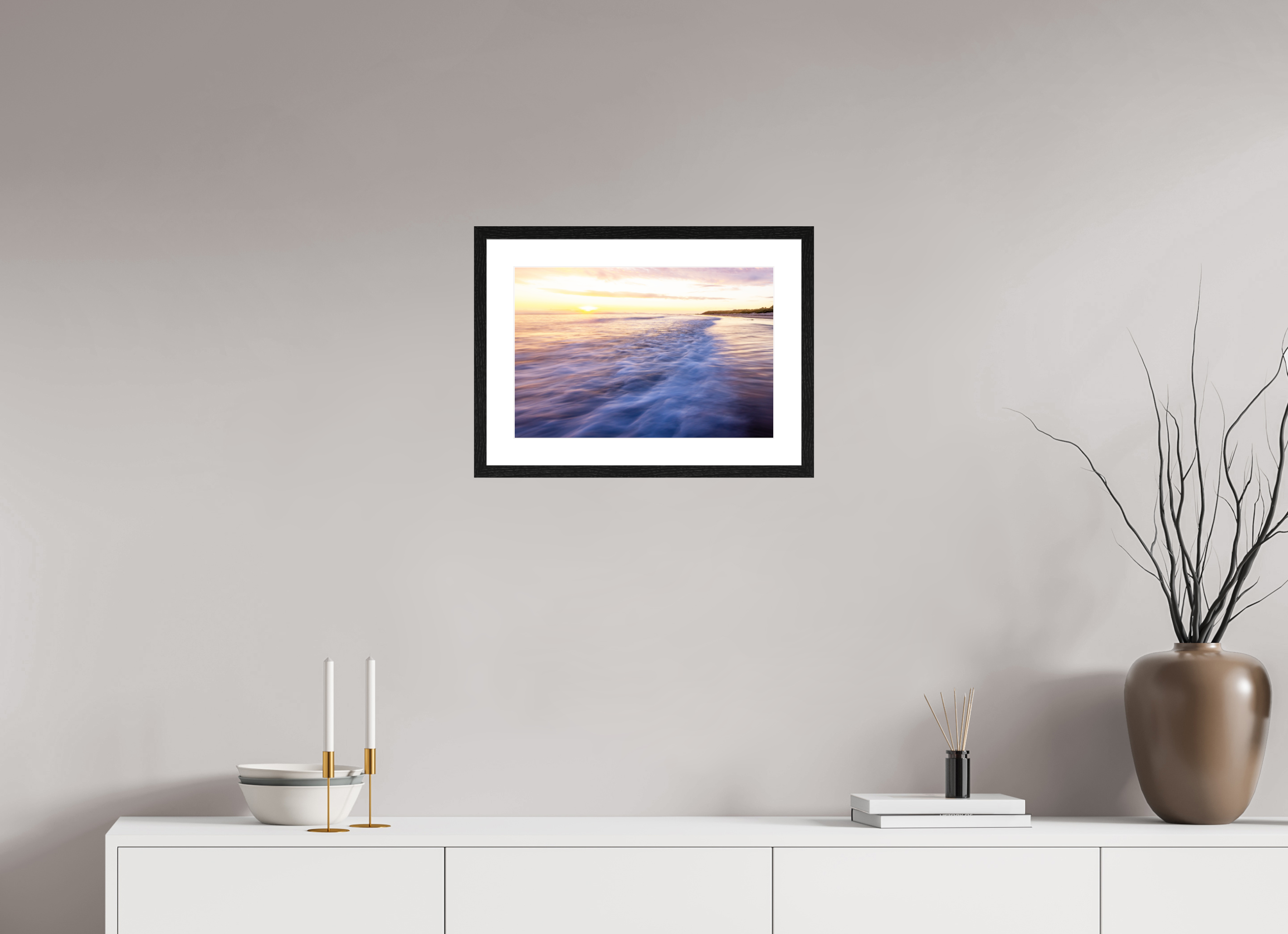 45 x 30 cm, Black Frames Waves