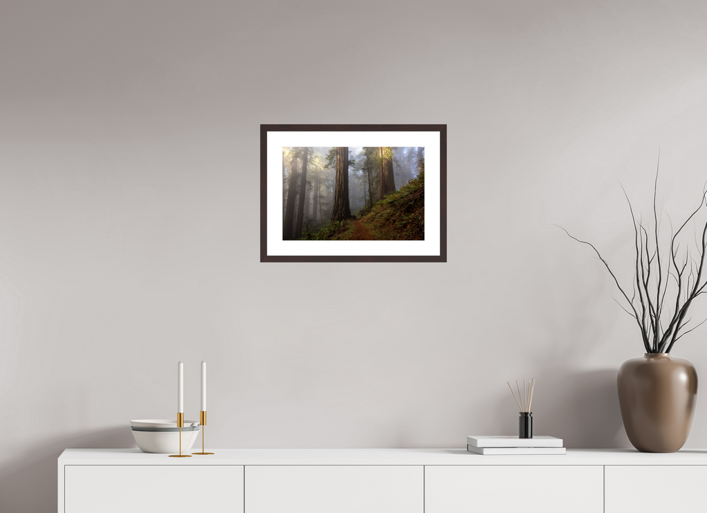 45 x 30 cm, Brown Frame Misty Redwood