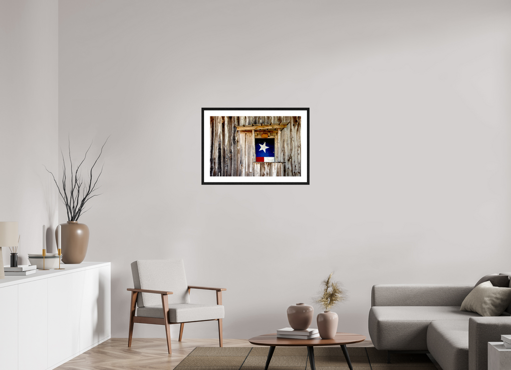 75 x 50 cm, Black Frames Texas Bar