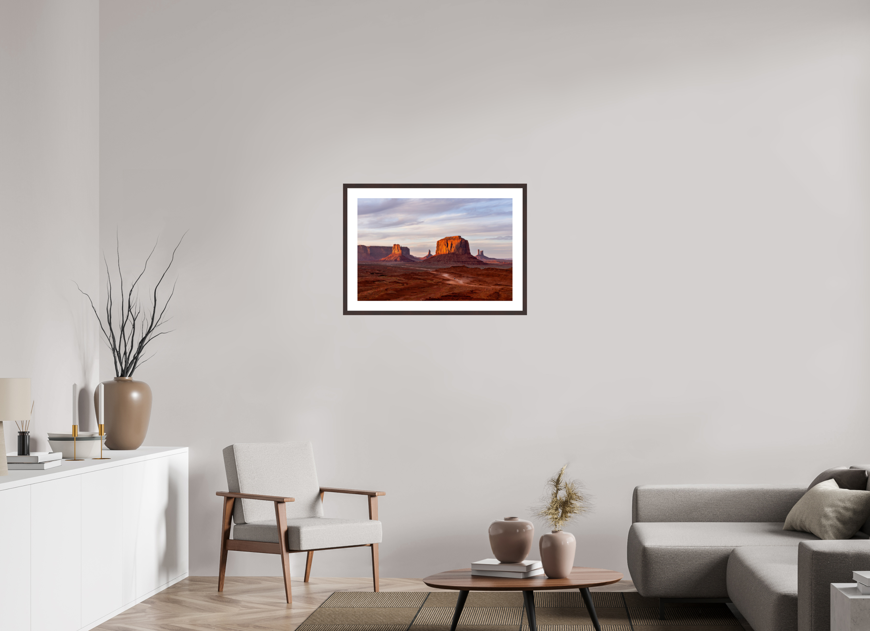 75 x 50 cm, Brown Frame John Ford Point Monument Valley