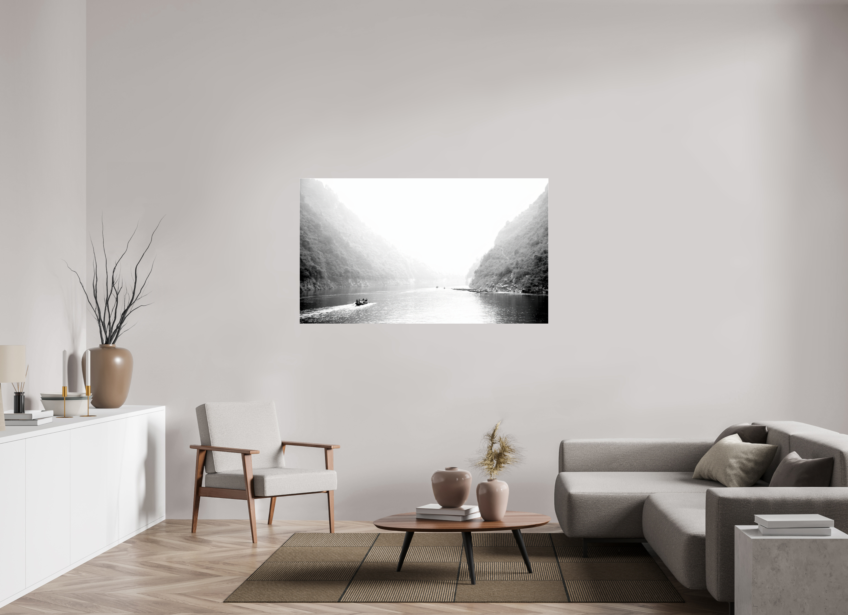 154.1 x 90 cm, Photo Print Under Acrylic Glass Tranquility Along The River Li