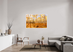 150 x 100 cm, White Hamburg Frame Golden Aspen Trees