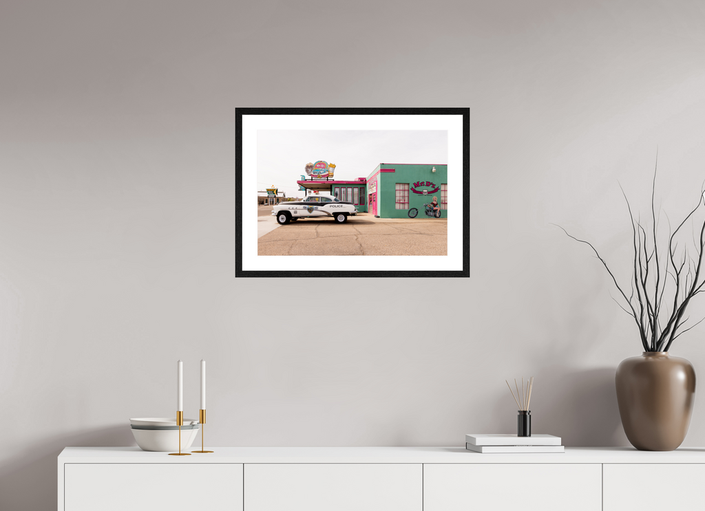60 x 40 cm, Black Frames Retro Styles on Route 66