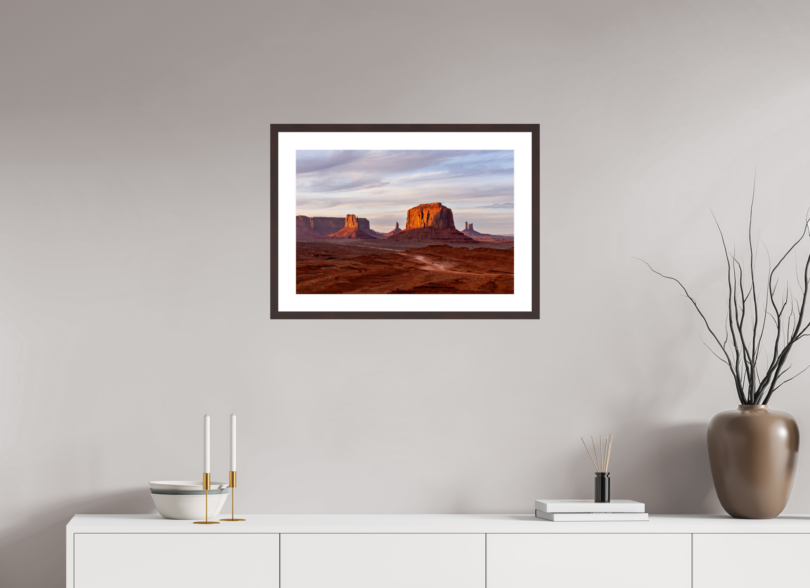 60 x 40 cm, Brown Frame John Ford Point Monument Valley