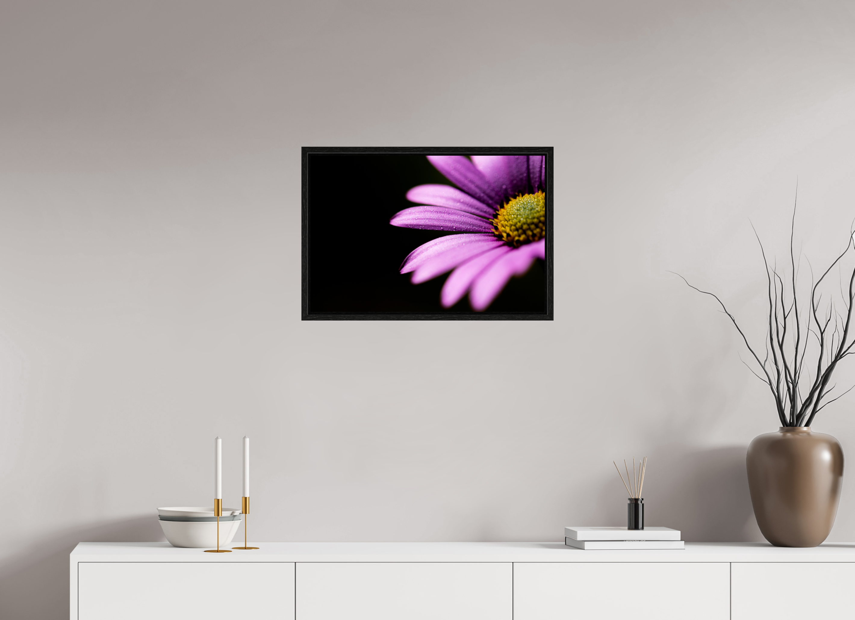 60 x 40 cm, Floater Frame Pink Petals