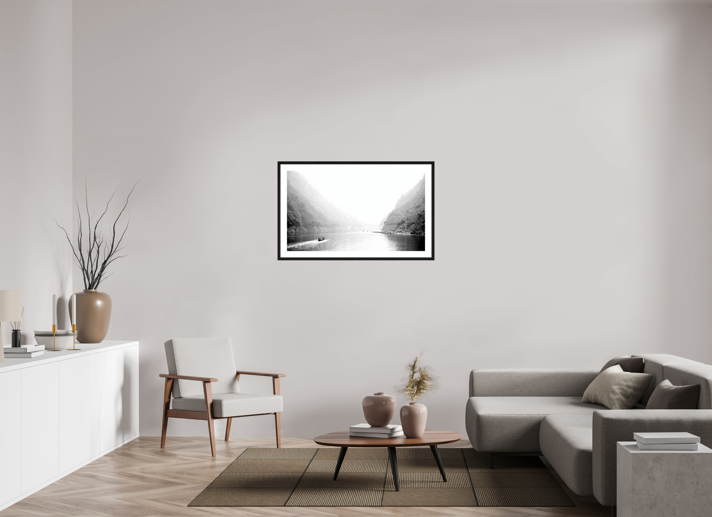 102.7 x 60 cm, Black Frames River Li