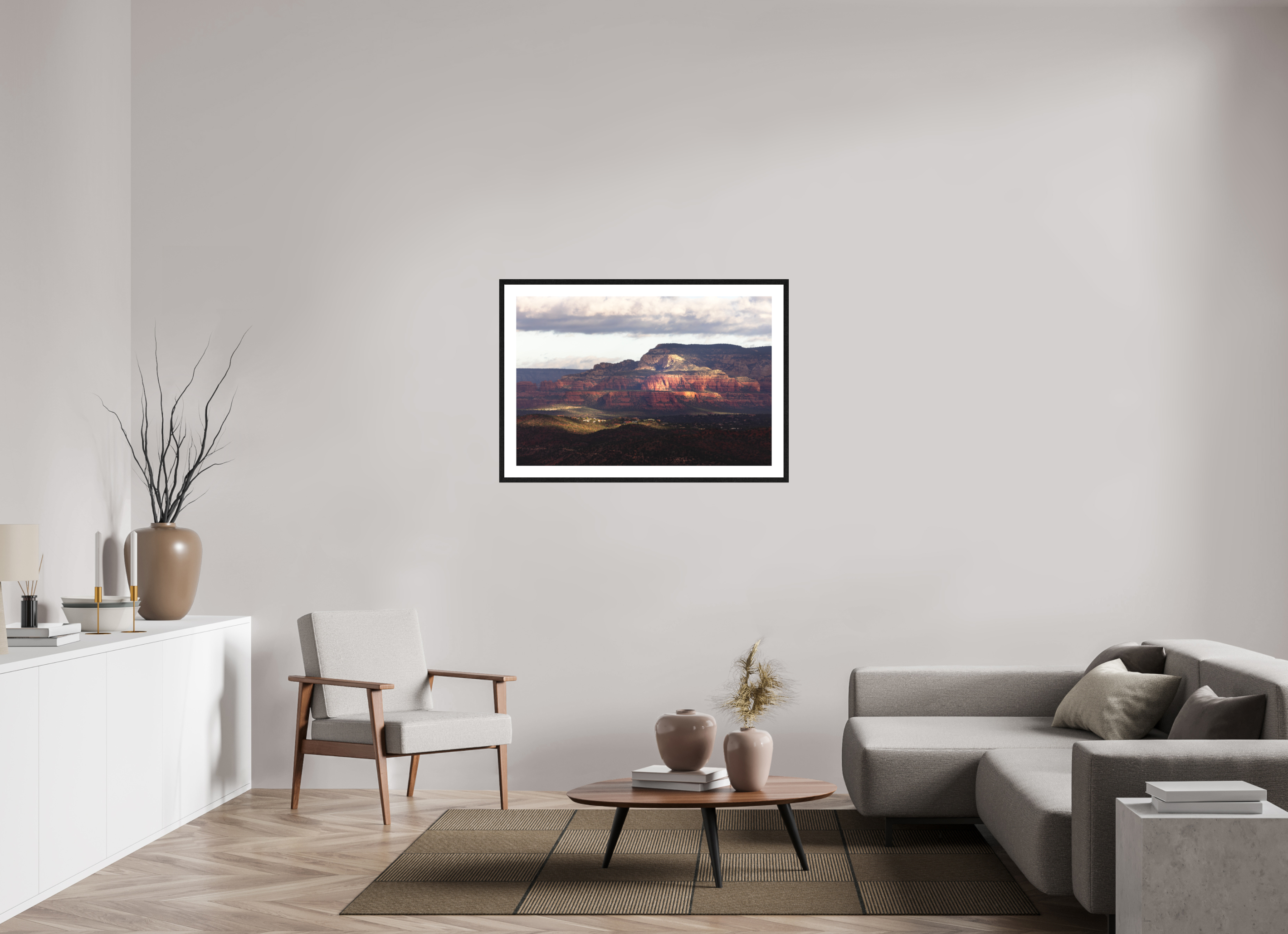 105 x 70 cm, Black Frame Painting Sedona