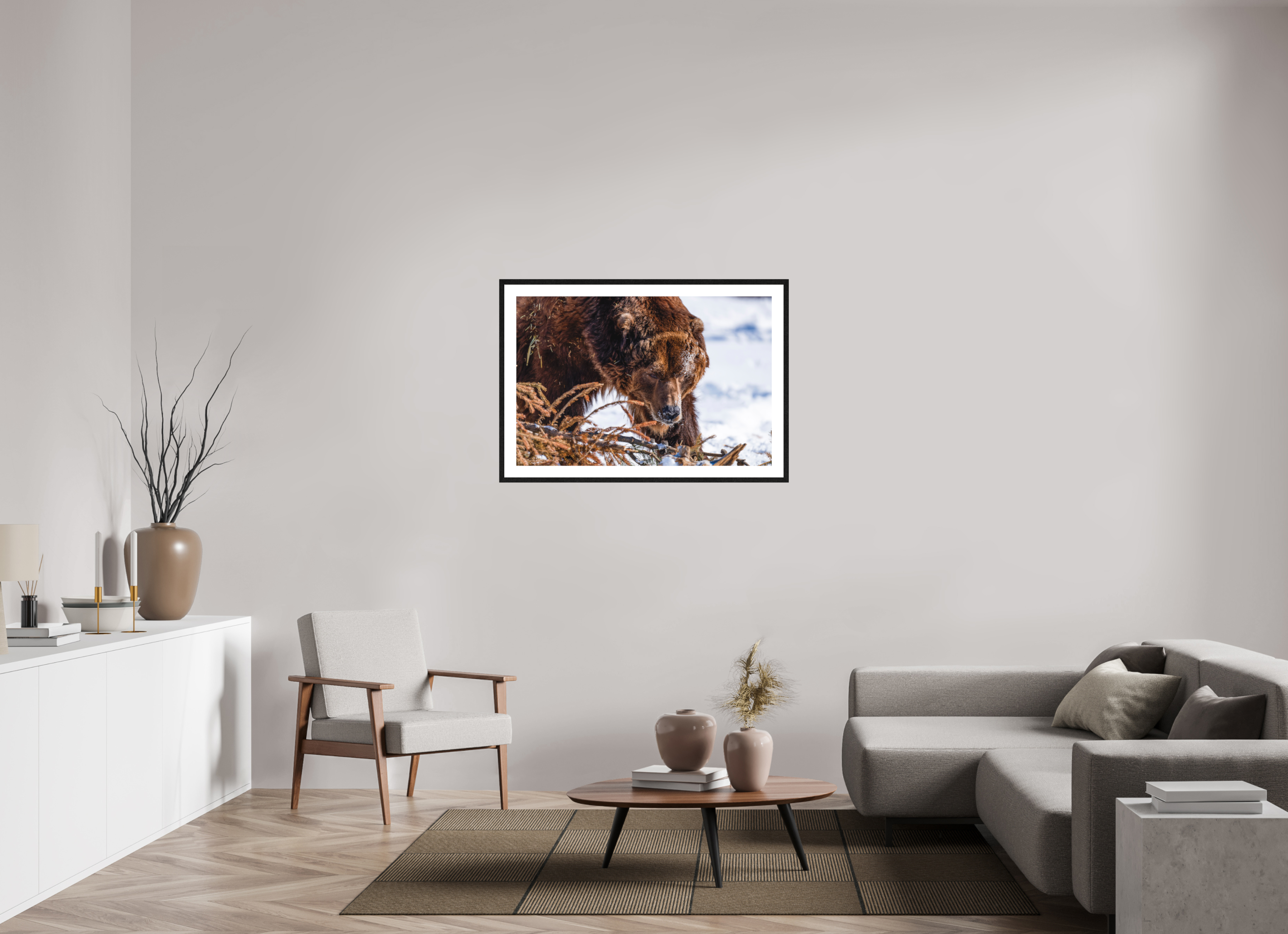 105 x 70 cm, Frame Test Config Alaskan Bear