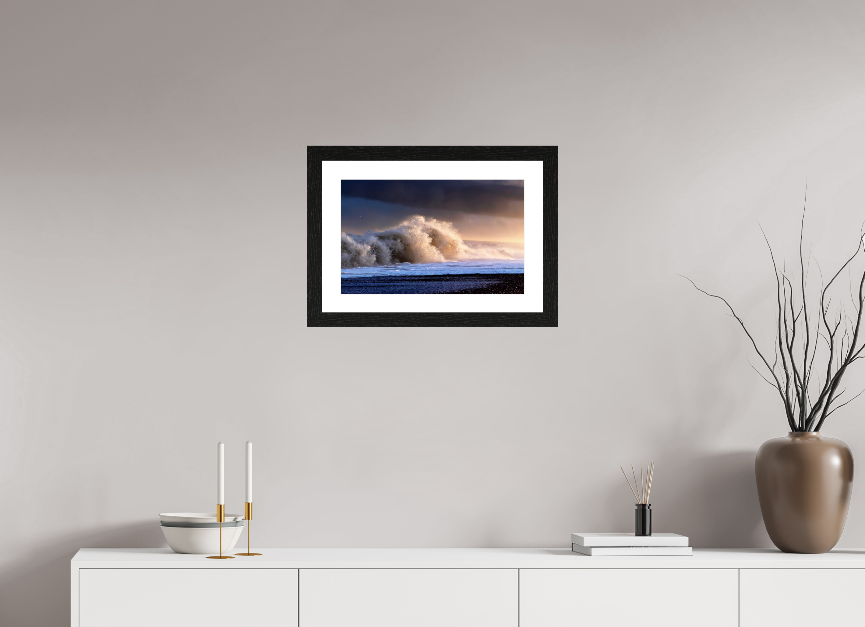 47.5 x 30 cm, Hamburg 40 mm frame Morning waves