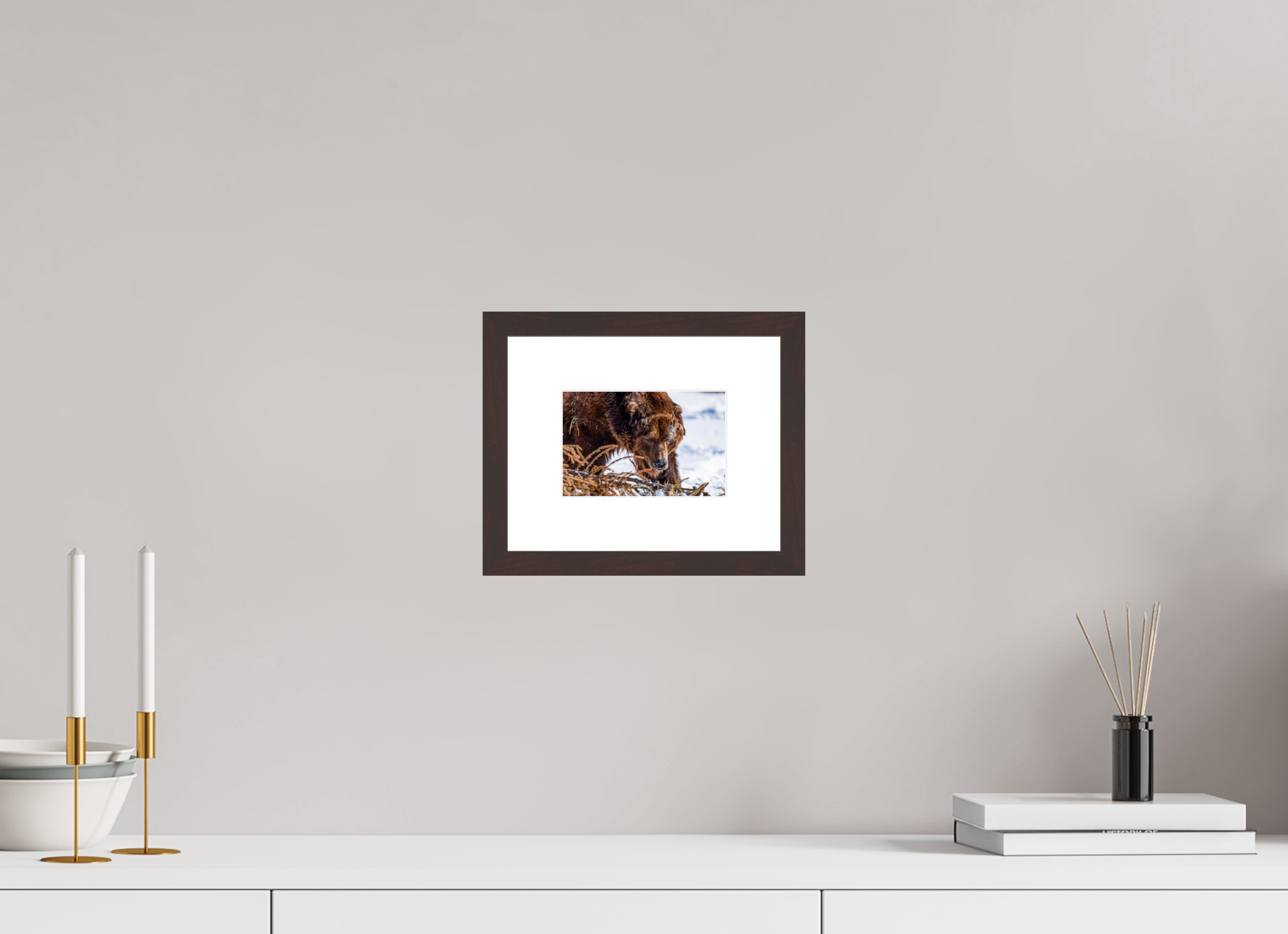 15 x 10 cm, Brown Frame Alaskan Bear