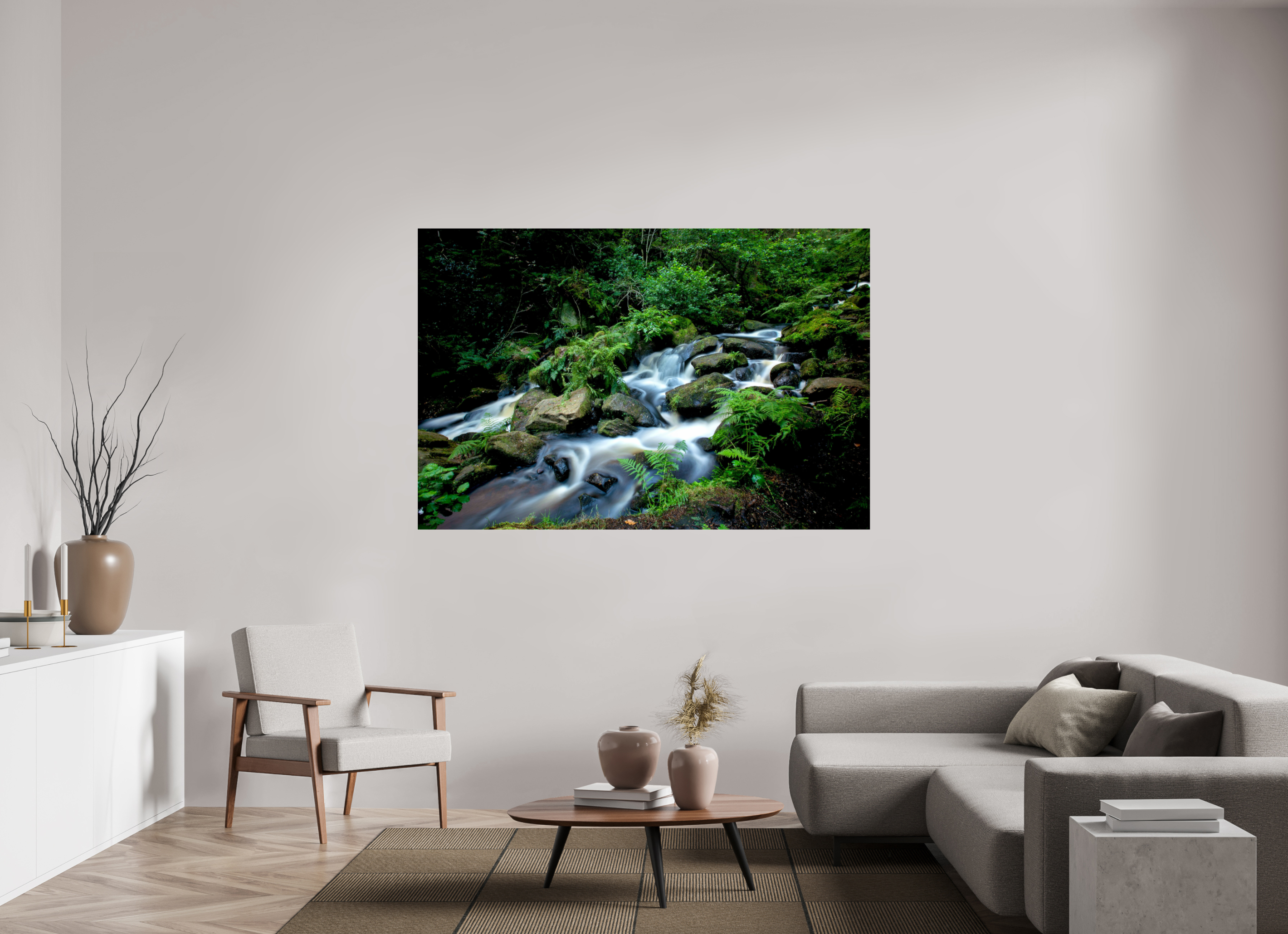 180 x 120 cm, Photo Print Under Acrylic Glass Rivelin Valley Water Fall