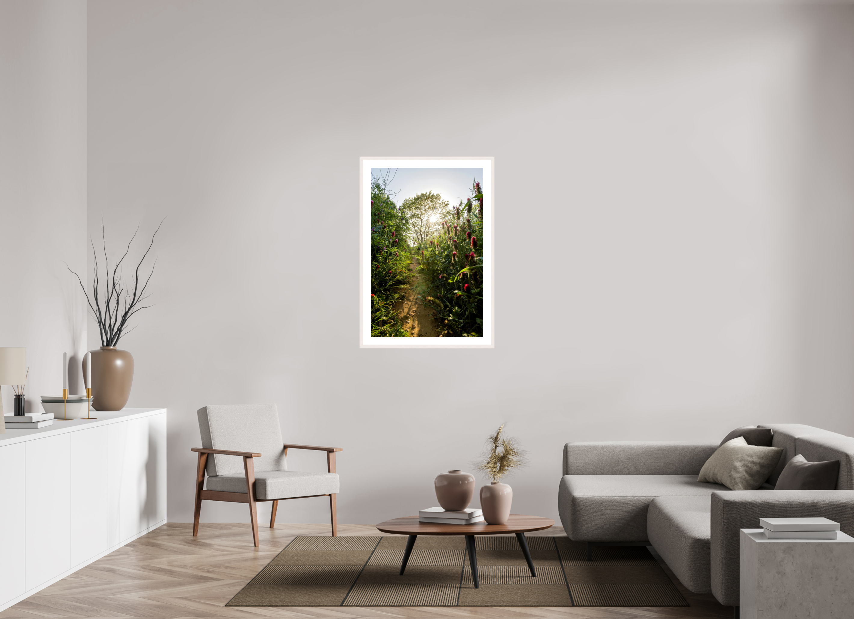 70 x 105 cm, White Maple 20 mm Wild Flowers