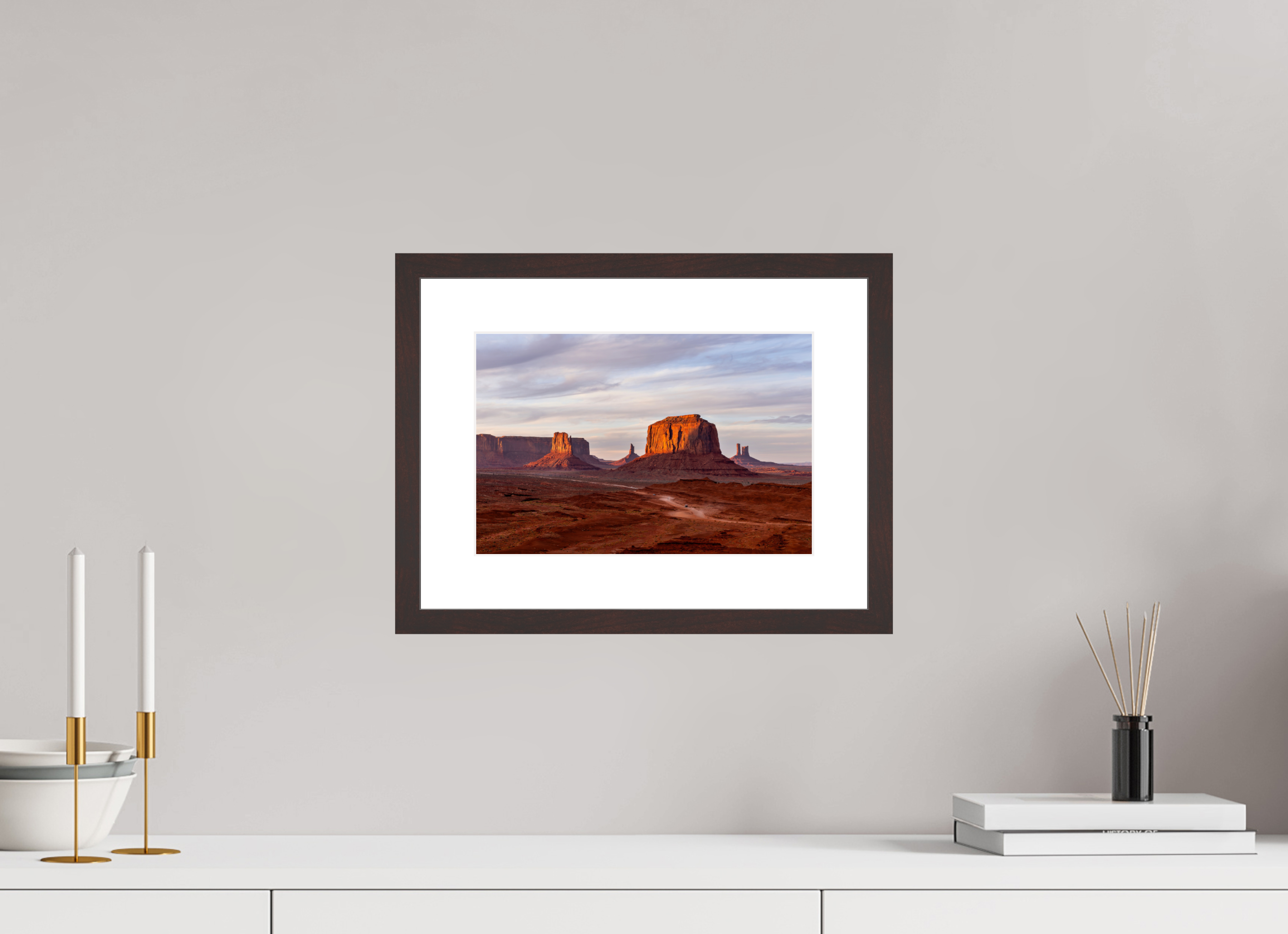30 x 20 cm, Brown Frame John Ford Point Monument Valley