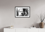 60 x 40 cm, Hamburg 40 mm Black Frame with Black and White Paper Boston