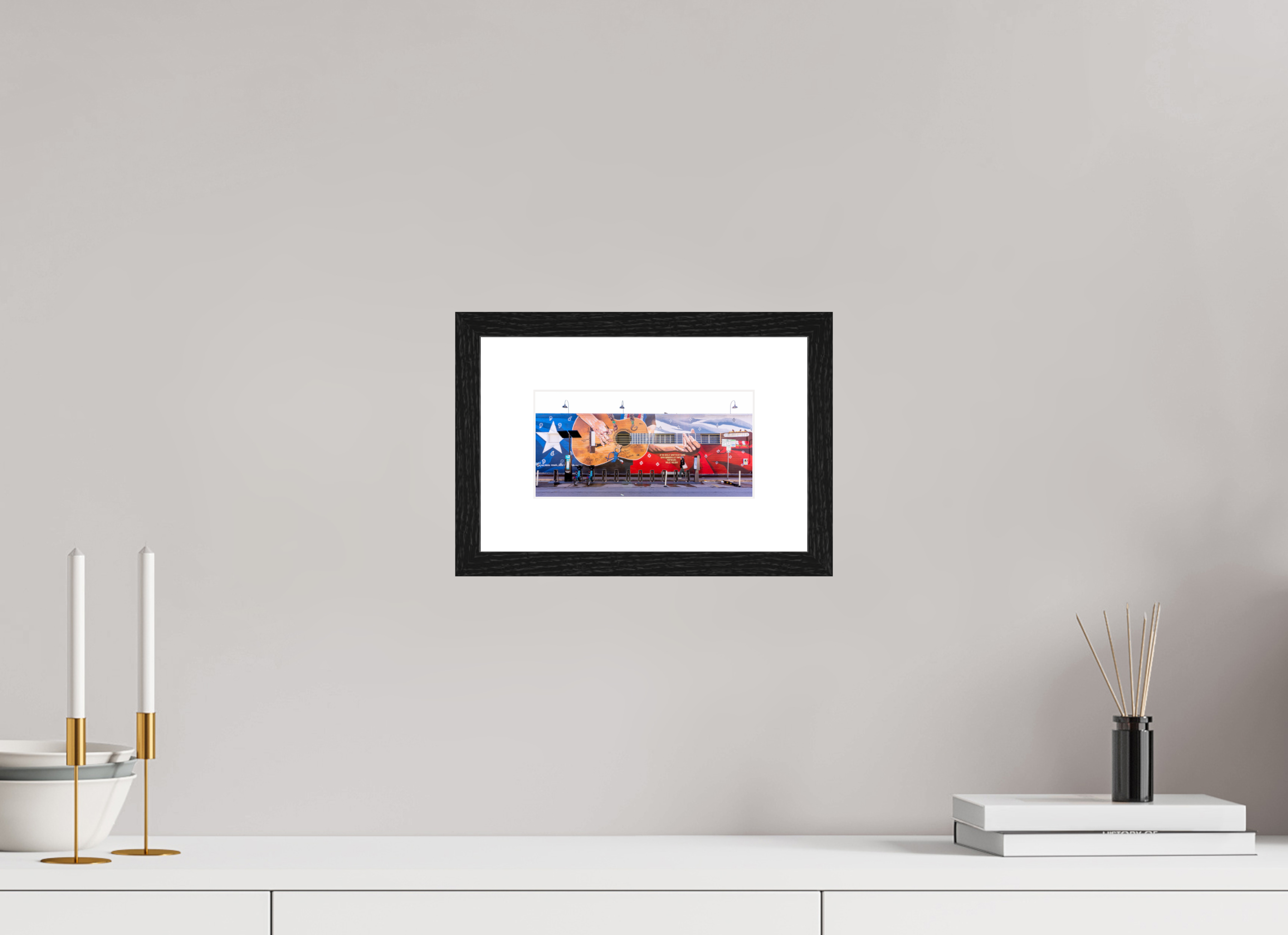 19.7 x 10 cm, Black Frames Austin Streets