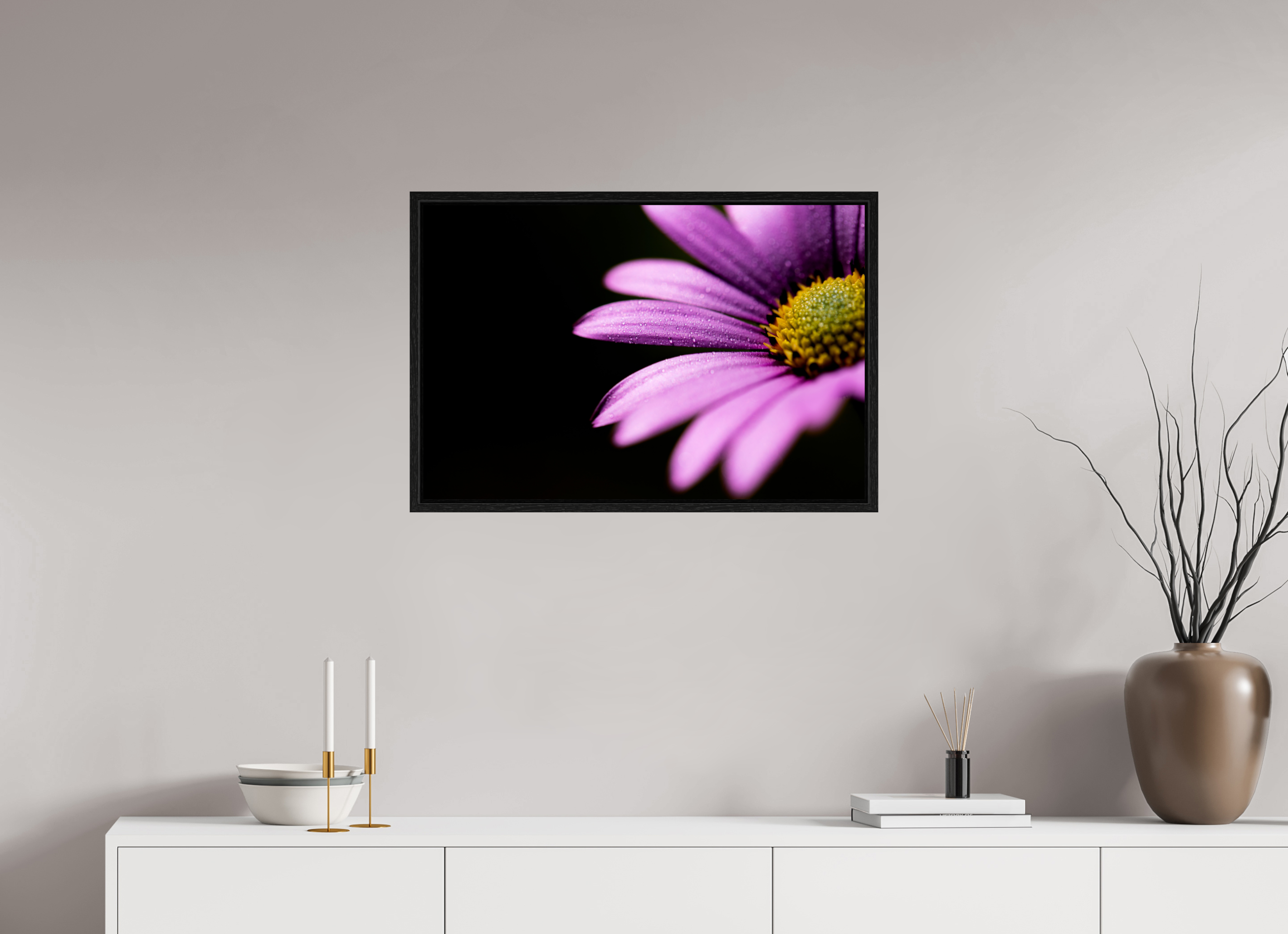 75 x 50 cm, Floater Frame Pink Petals
