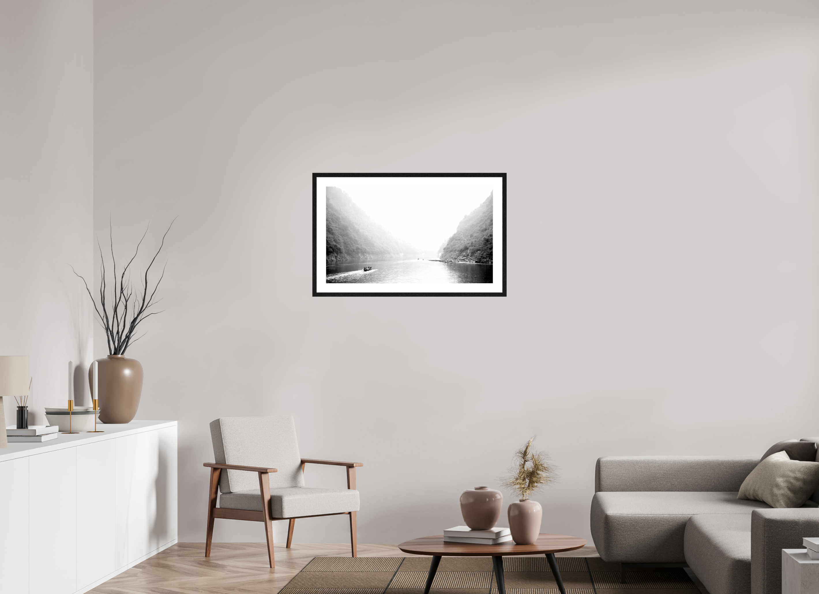 85.6 x 50 cm, Black Frames River Li
