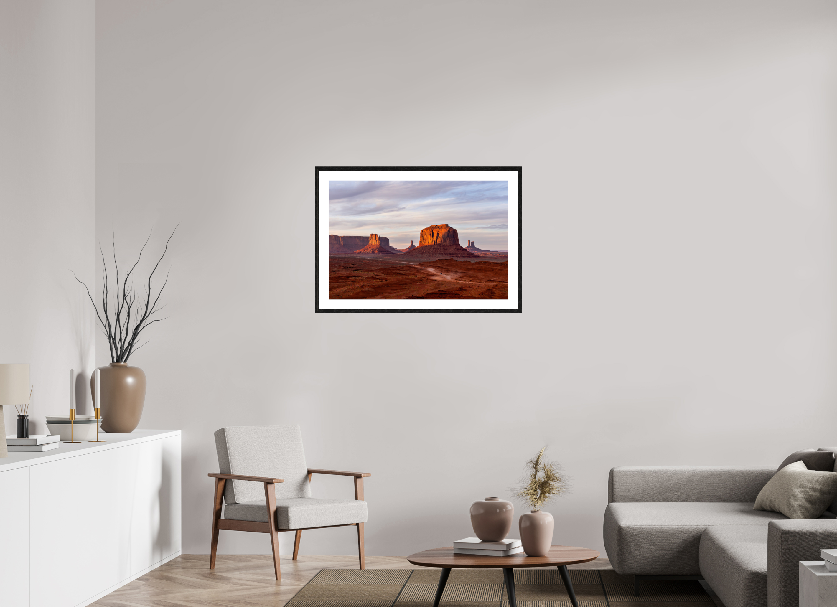 90 x 60 cm, Black Frames John Ford Point Monument Valley