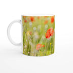 Wild Poppy Flower Ceramic Mug – 11oz Glossy Coffee Cup - Perfect Captures Photography