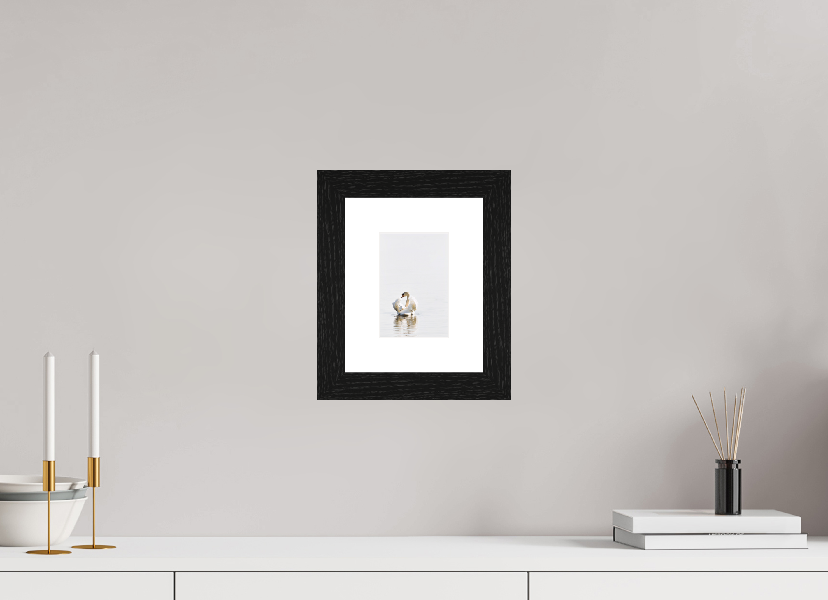 10 x 14.9 cm, Hamburg 40 mm frame Swan at Dawn