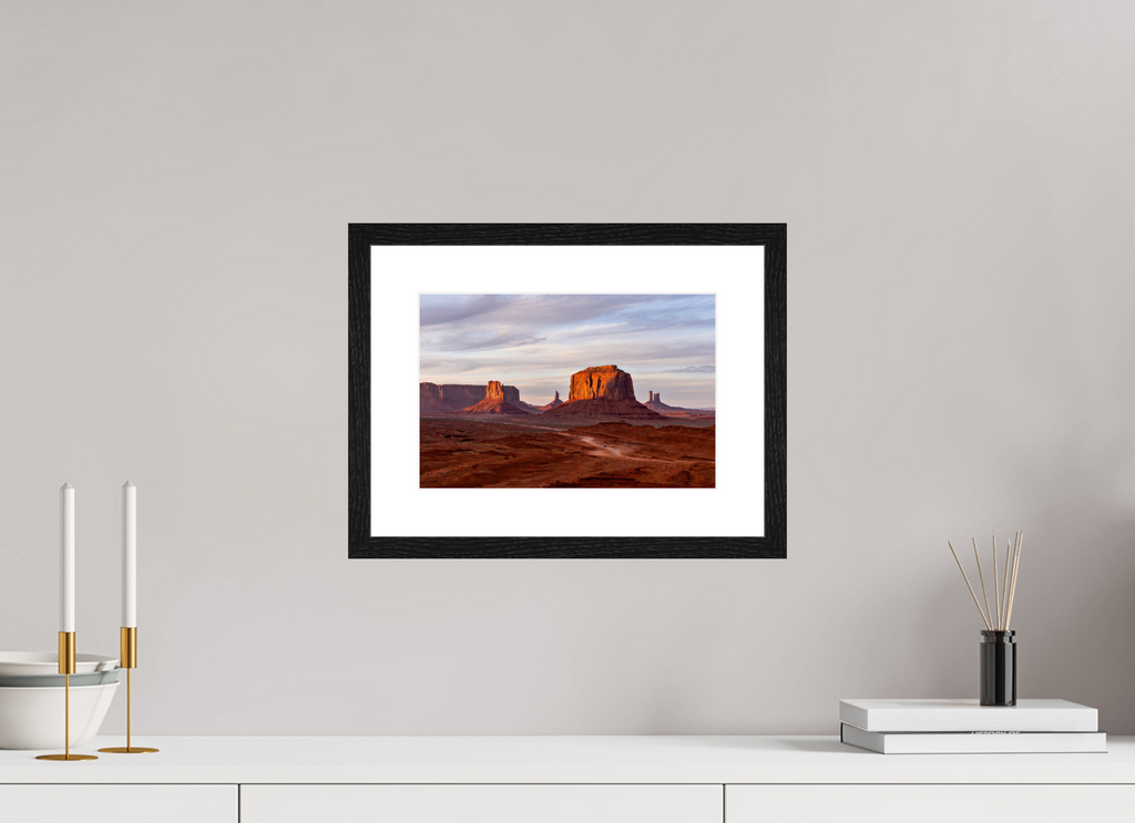 30 x 20 cm, Black Frames John Ford Point Monument Valley