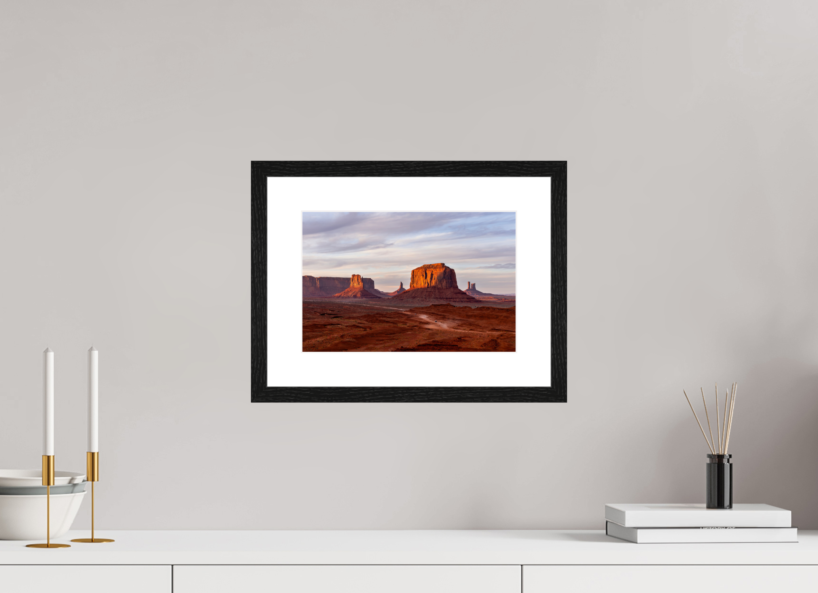 30 x 20 cm, Black Frames John Ford Point Monument Valley