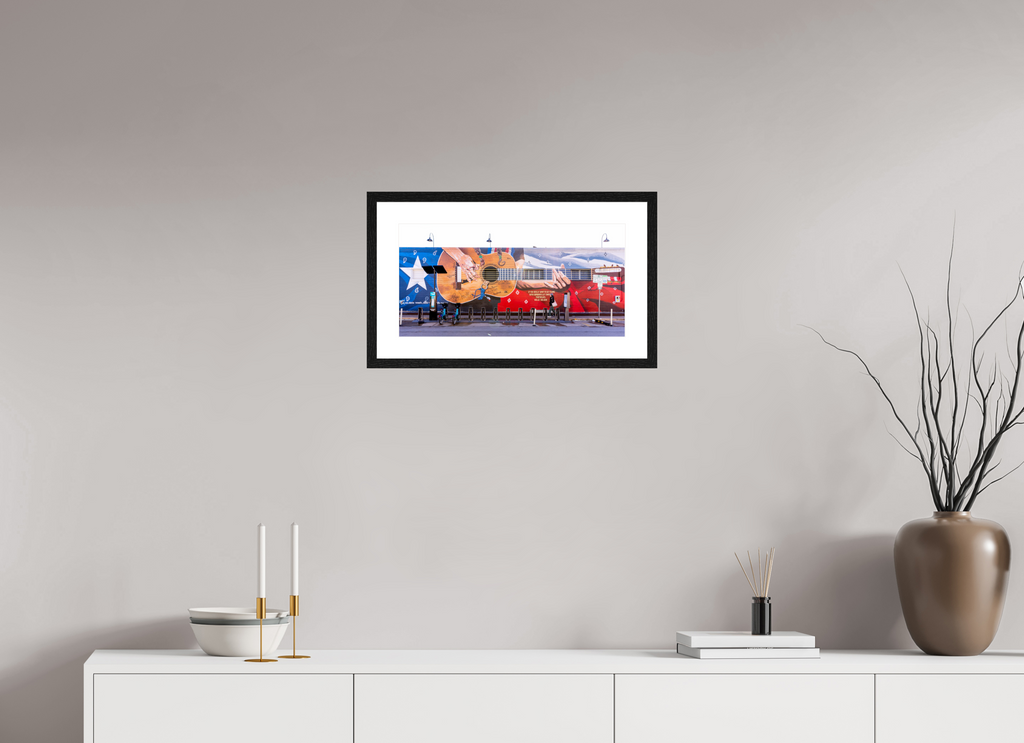 49.3 x 25 cm, Black Frames Austin Streets