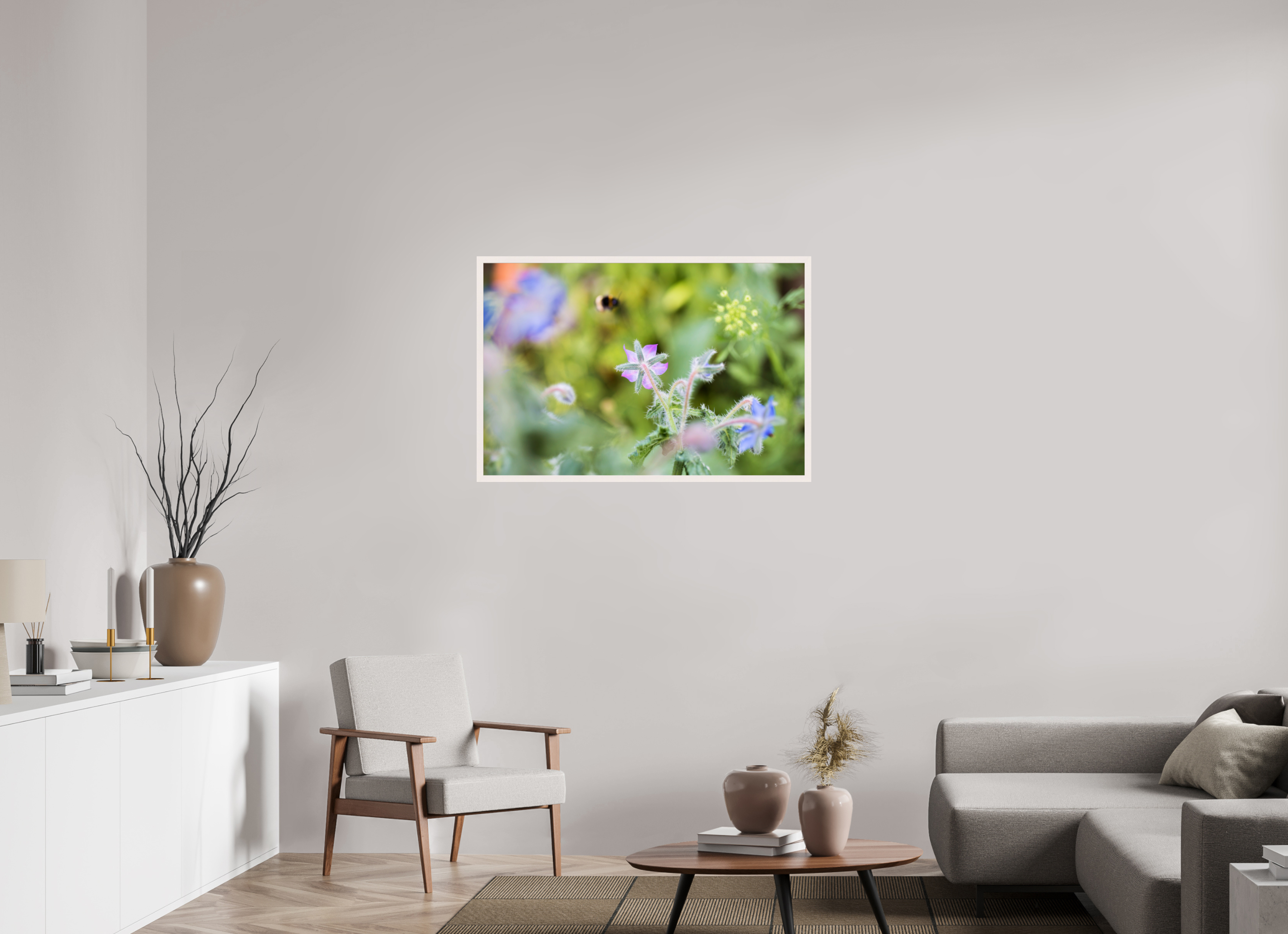 105 x 70 cm, White Hamburg Frame Dreamy Bee