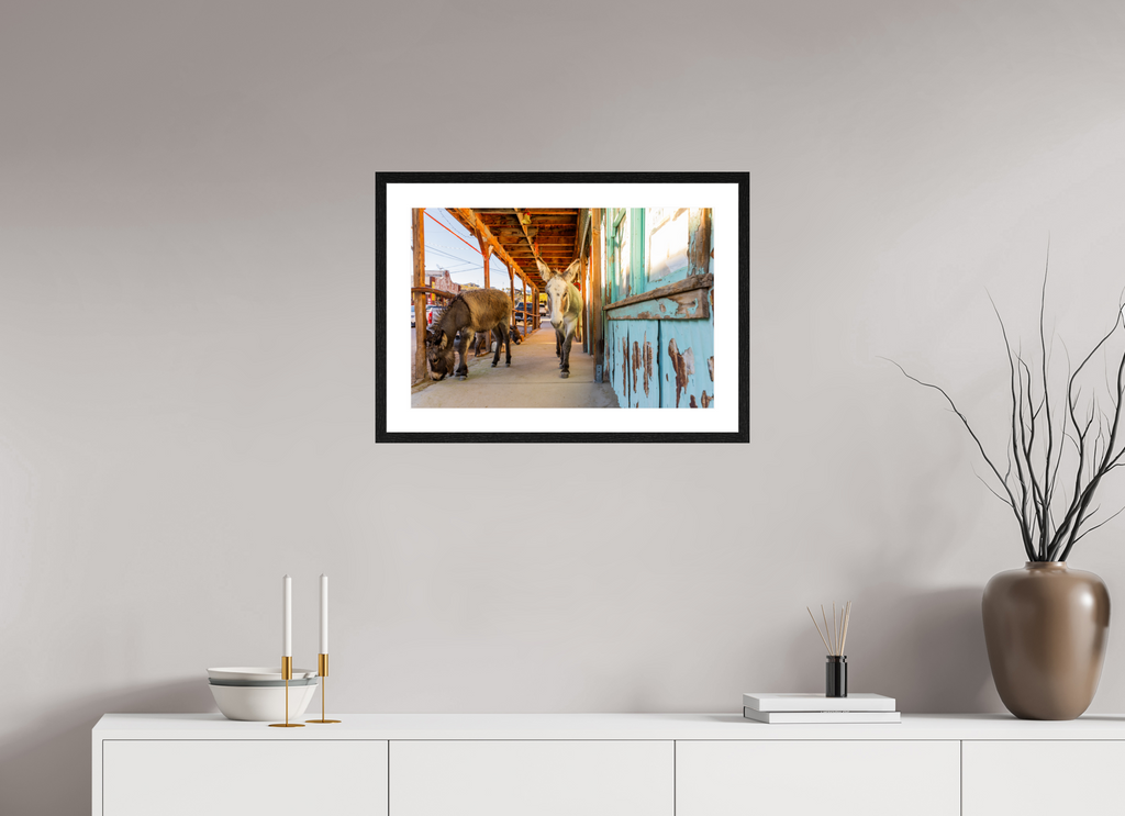 60 x 40 cm, Black Frames Burros of Oatman