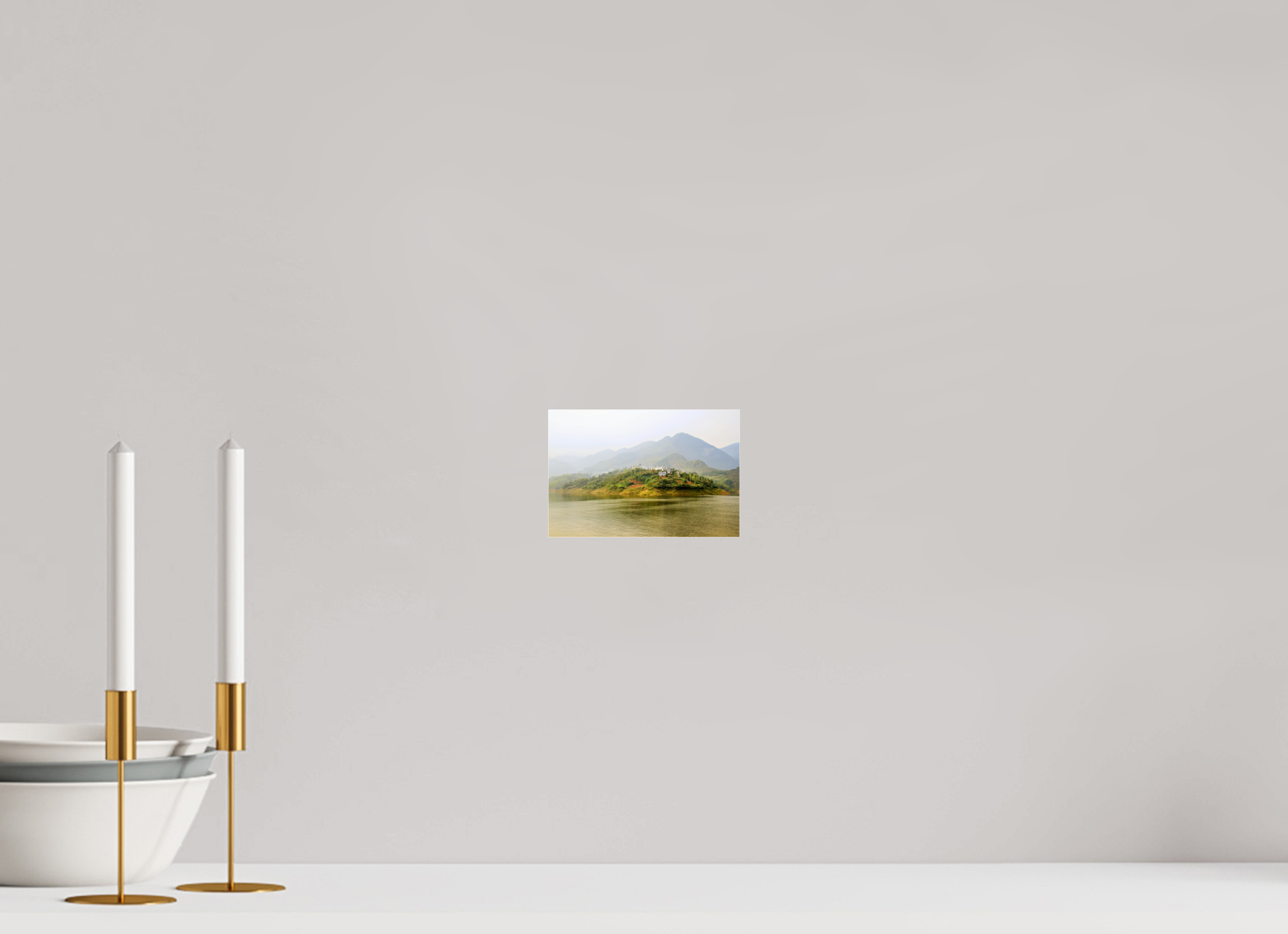 15 x 10 cm, Photo Print Under Acrylic Glass Mist along the Yangtze River