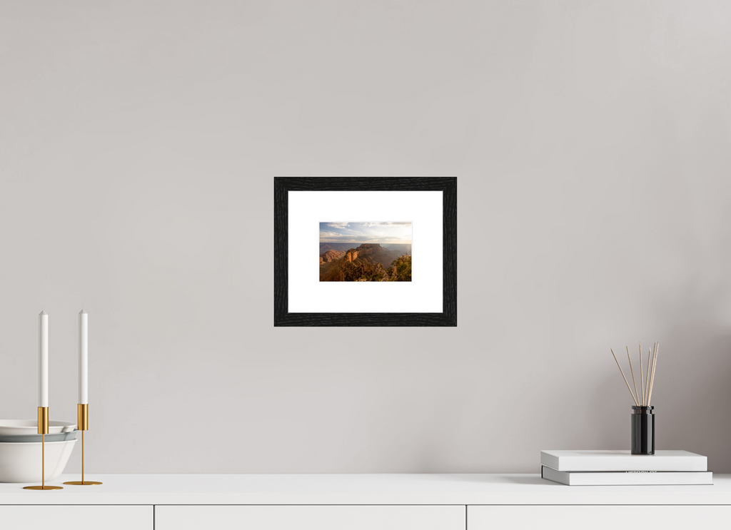 15 x 10 cm, Black Frames Golden Hour over the North Rim of the Grand Canyon