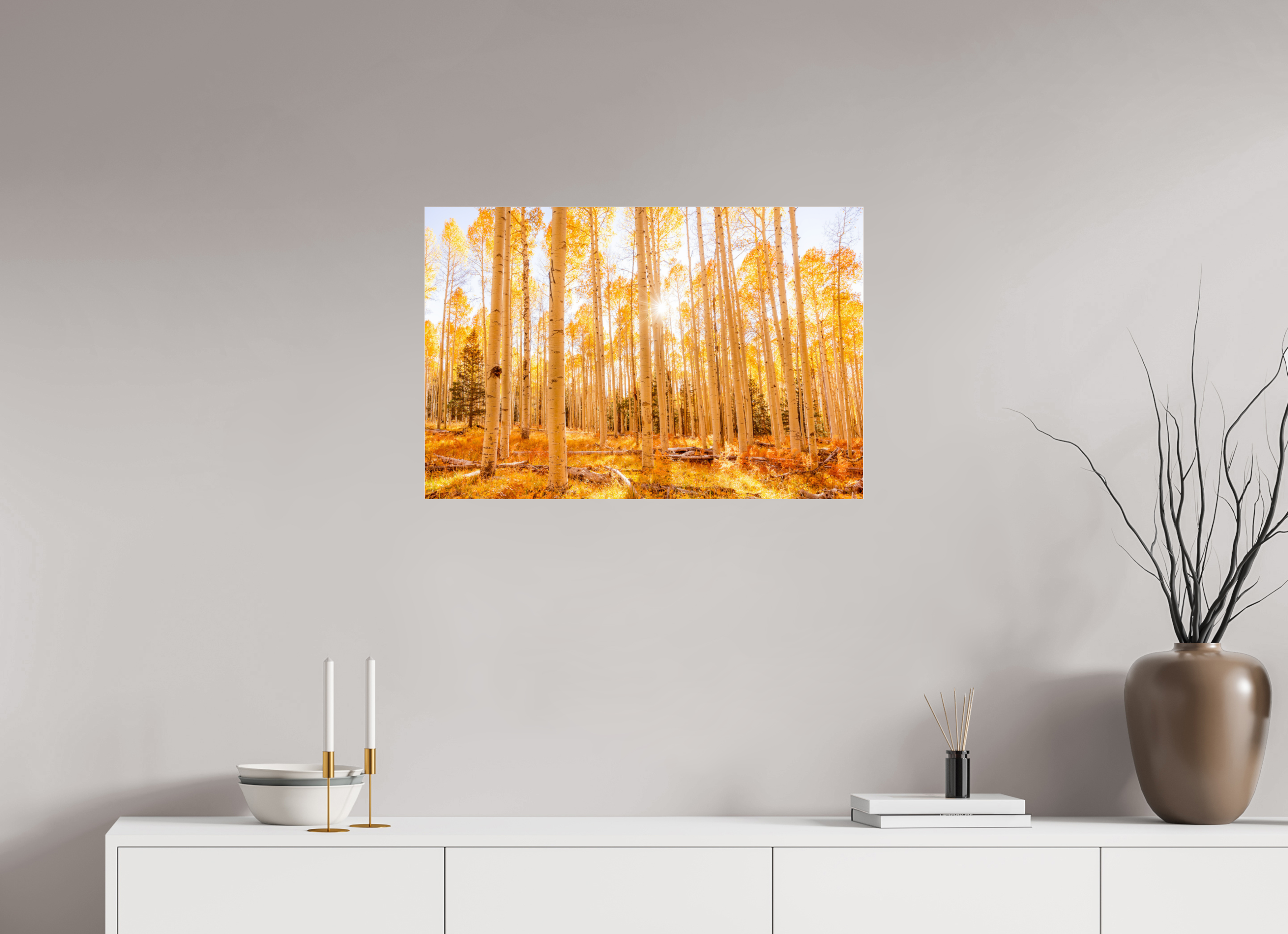 75 x 50 cm, Photo Print Under Acrylic Glass Golden Aspens