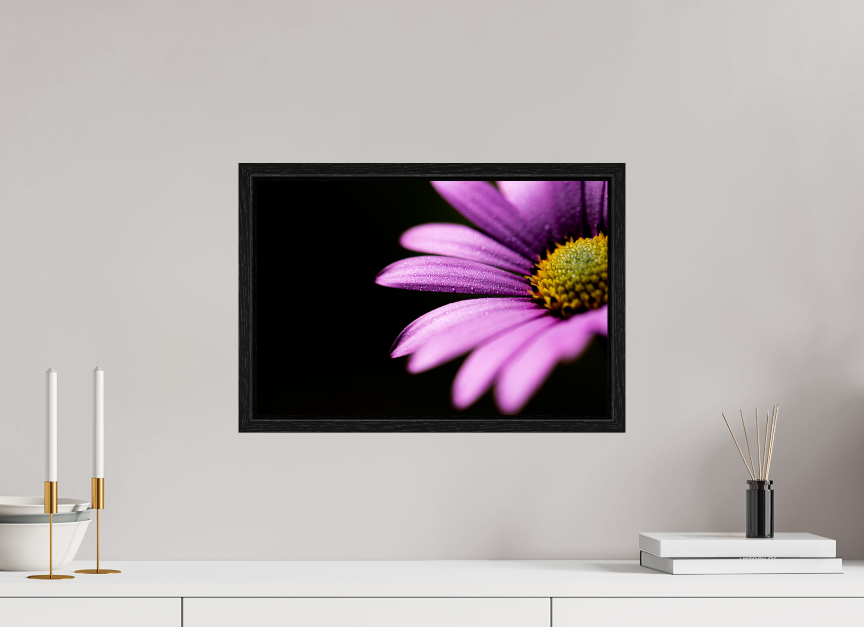 45 x 30 cm, Floater Frame Pink Petals