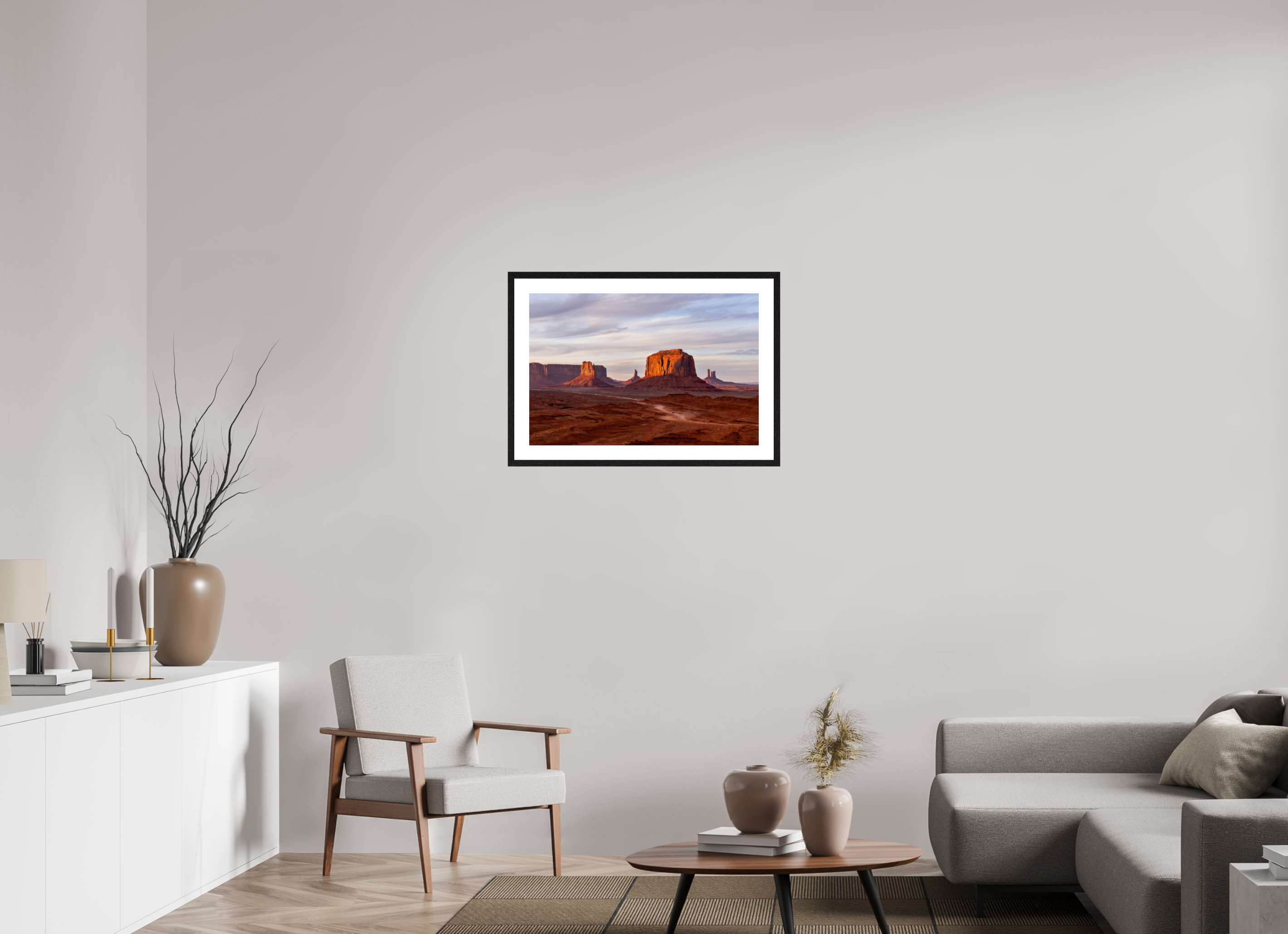 75 x 50 cm, Black Frames John Ford Point Monument Valley