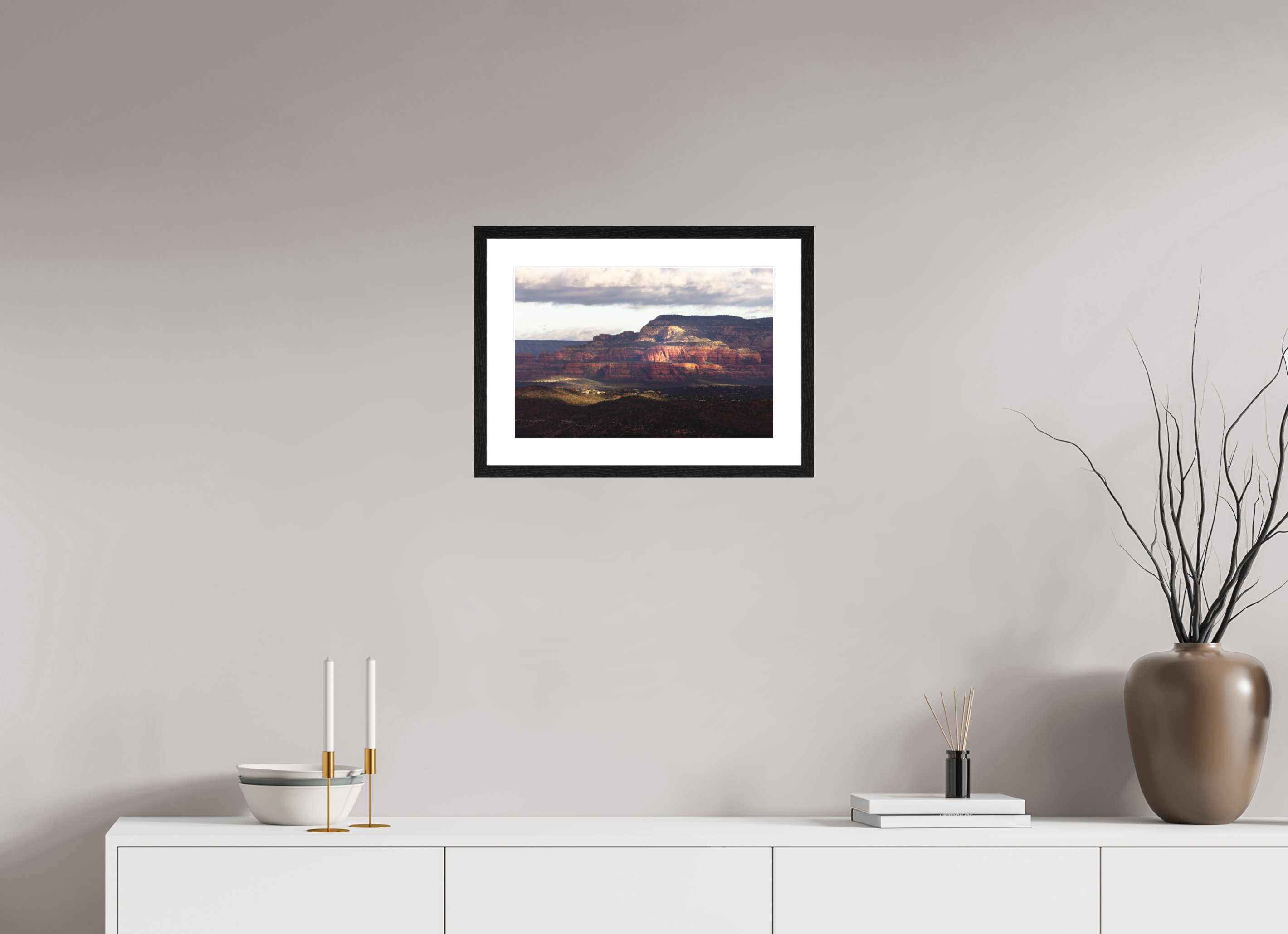 45 x 30 cm, Black Frame Painting Sedona