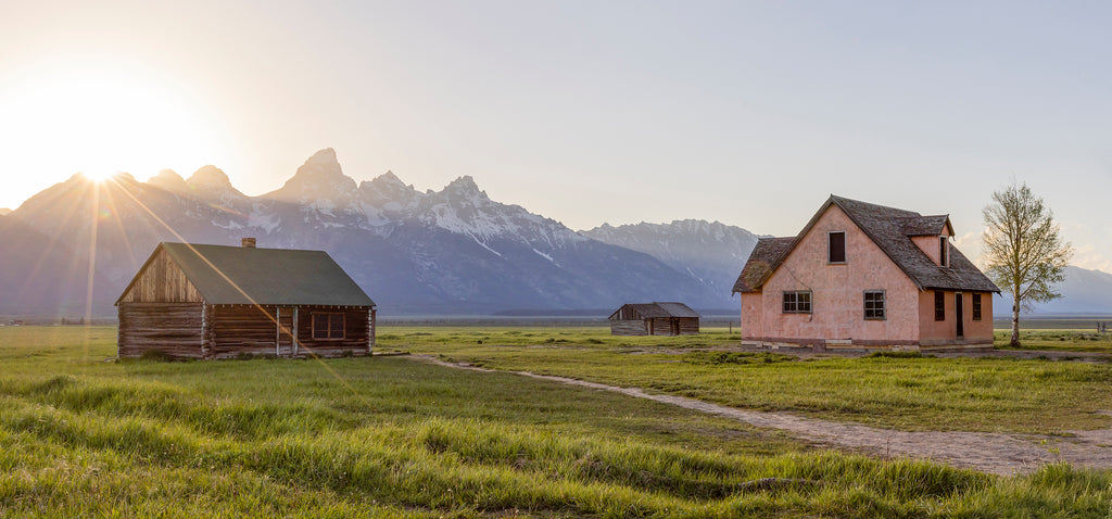 Main image Sunset over the Historic Moulton Homesteads of Grand Teton National Park