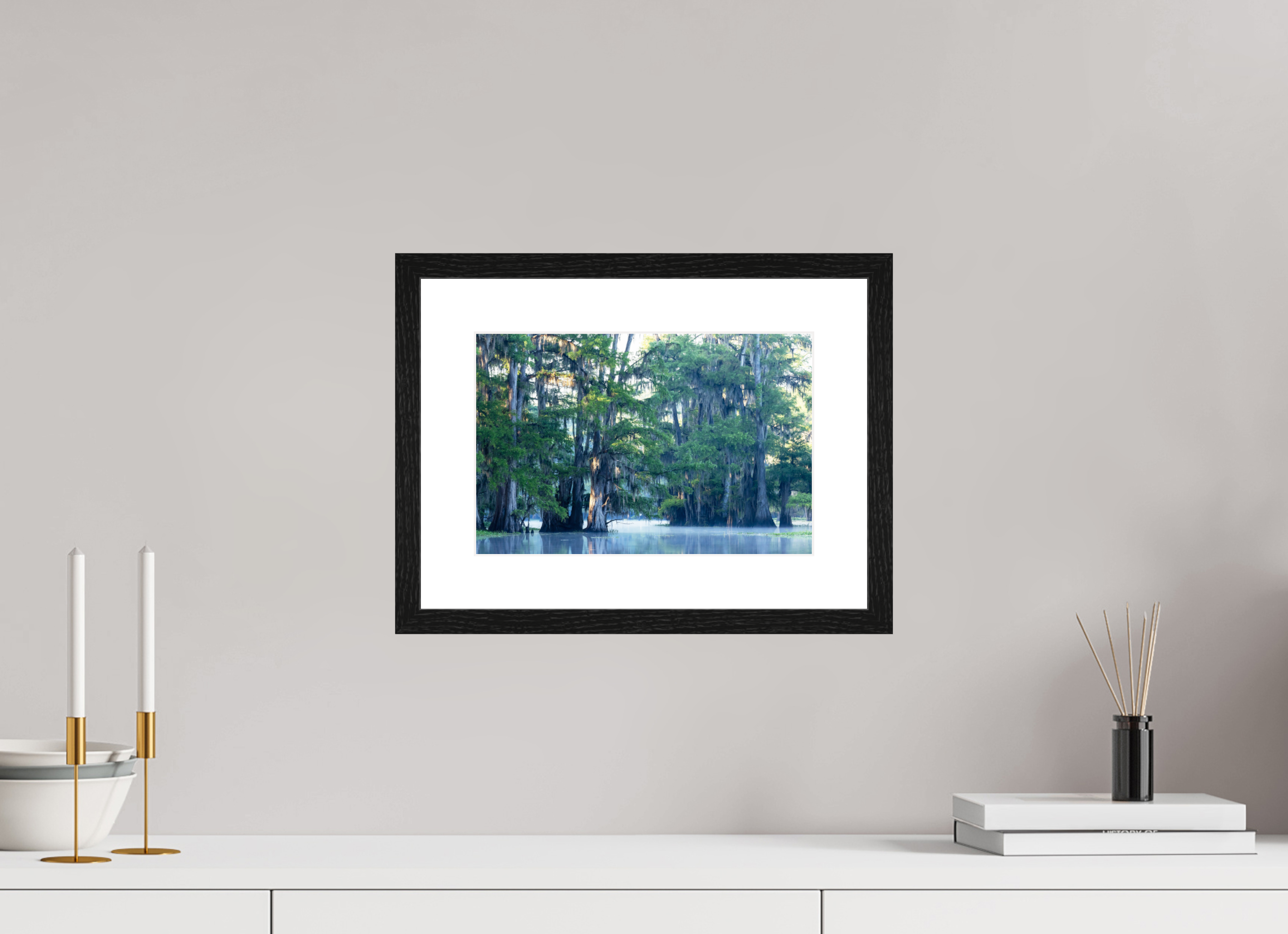 30 x 20 cm, Black Frames The Mystery of Caddo Lake Fine Art